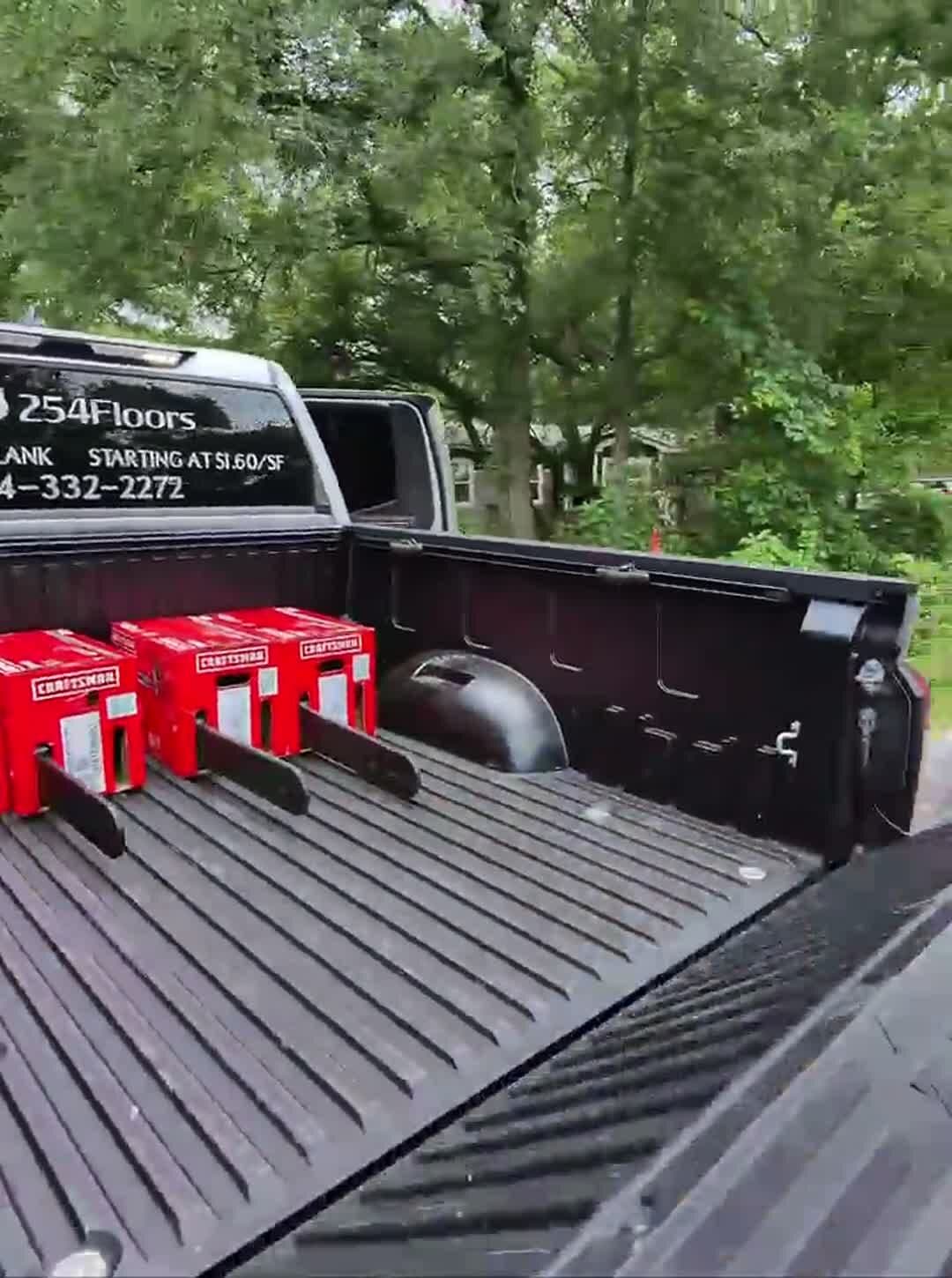 The 254 Floors truck loaded with new chainsaws for Leander flood search and rescue