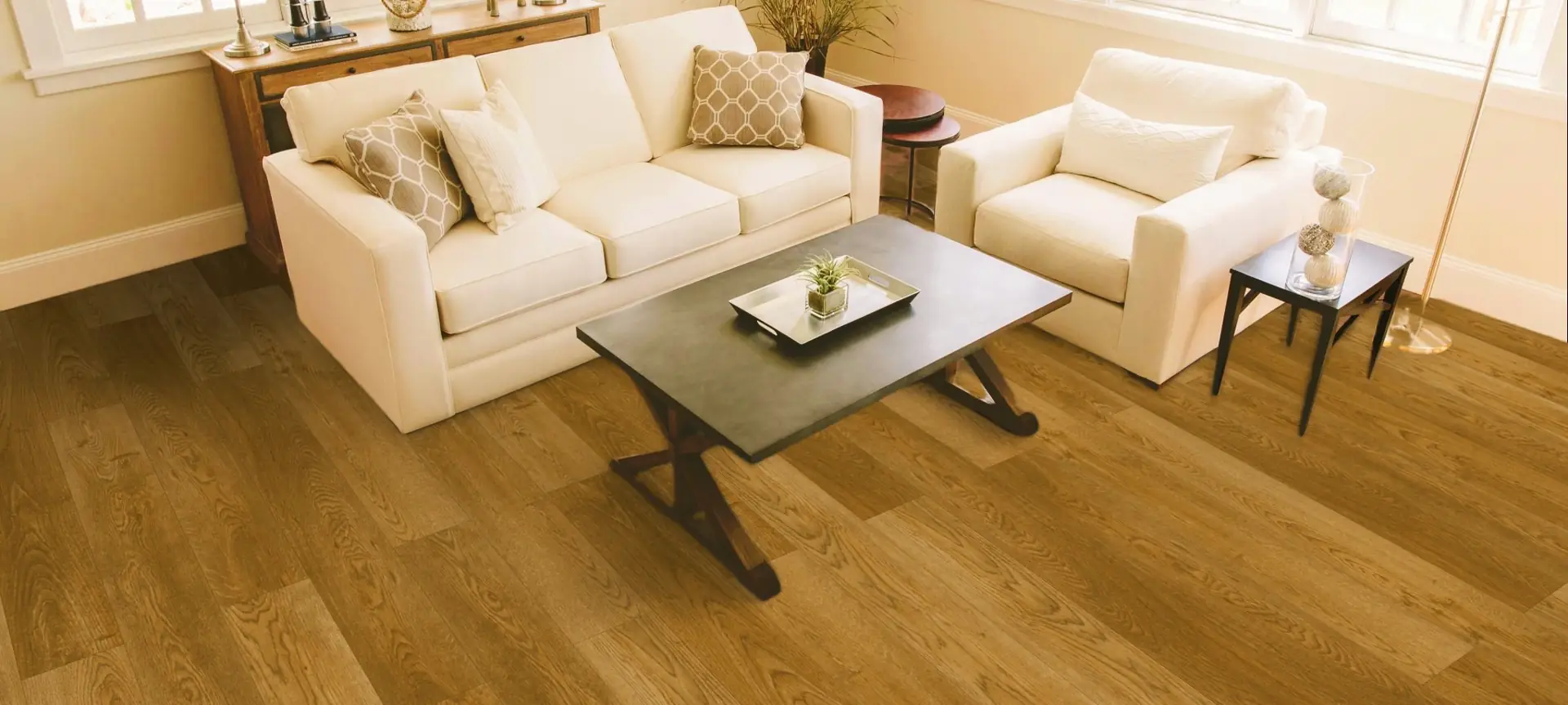 Gallatin Forest vinyl plank in a bright living room - 254 Floors Texas