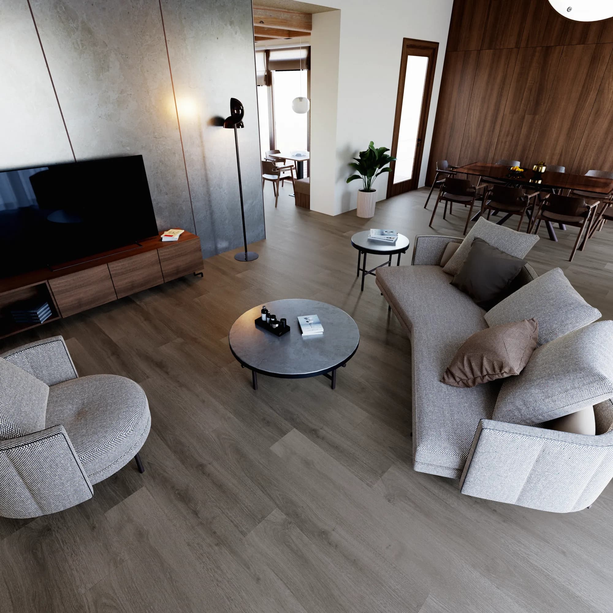 Moonstone LooseLay Vinyl room scene - InstaGrip 28 LooseLay Urban Surfaces looselay LVT vinyl plank flooring | 254 Floors Waco TX wholesale