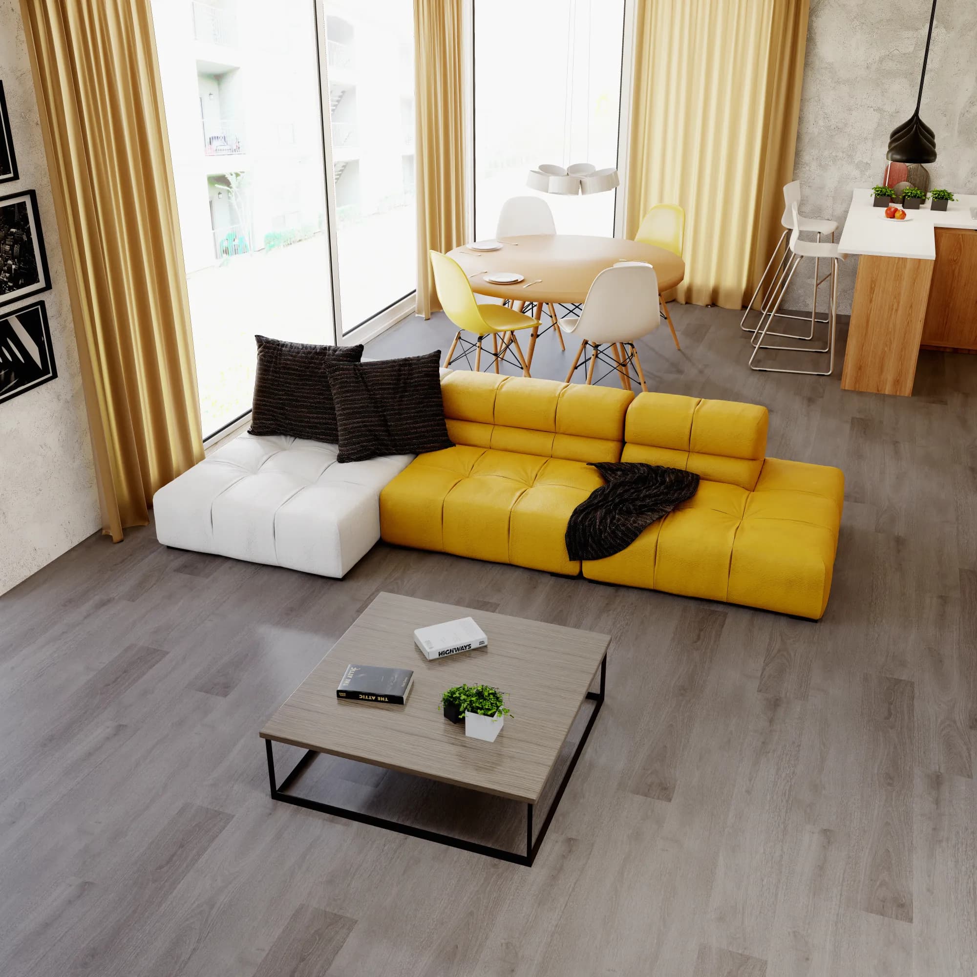 Avalon LooseLay Viny room scene - InstaGrip 28 LooseLay Urban Surfaces looselay LVT vinyl plank flooring | 254 Floors Waco TX wholesale
