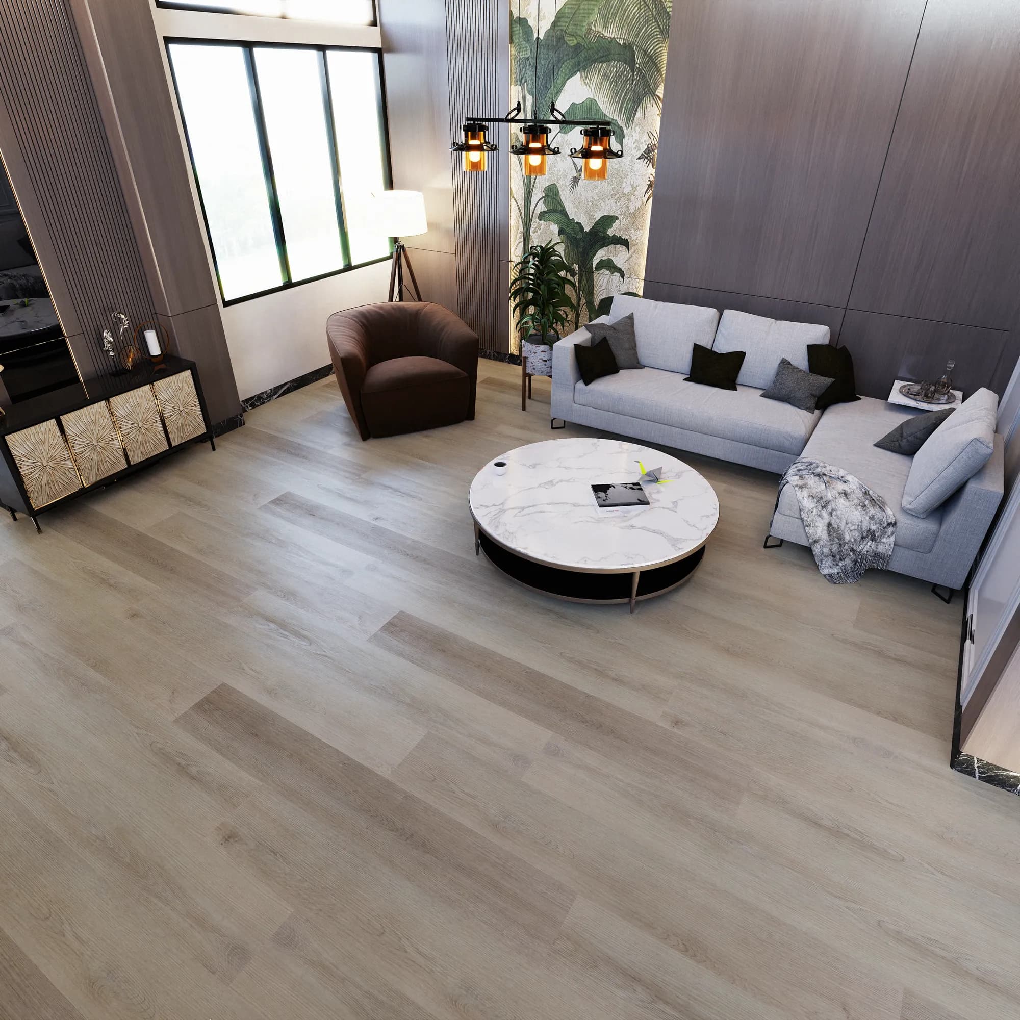 Laguna LooseLay Vinyl room scene - InstaGrip 28 LooseLay Urban Surfaces looselay LVT vinyl plank flooring | 254 Floors Waco TX wholesale