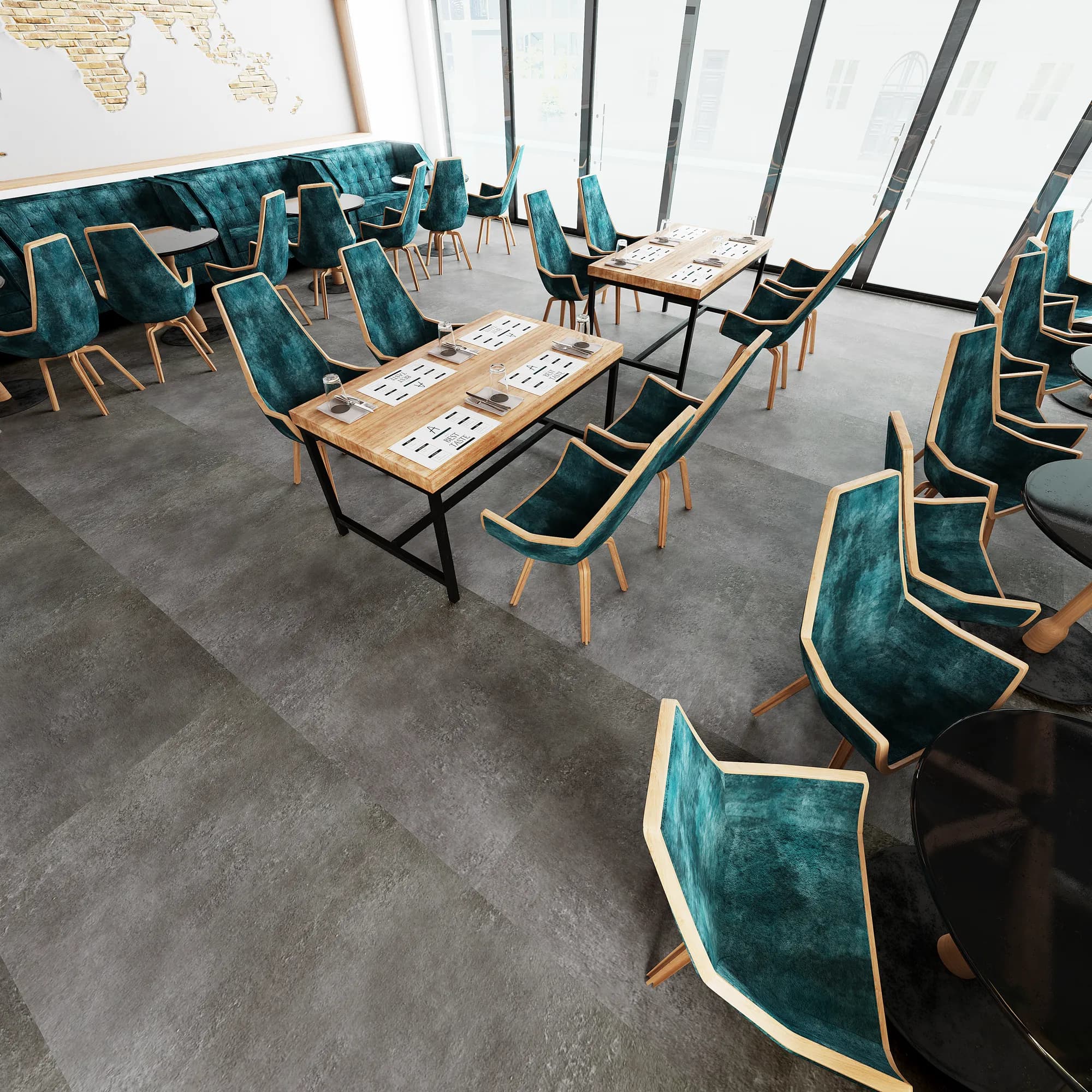Aurora LooseLay Vinyl room scene - InstaGrip 28 Tile LooseLay Urban Surfaces looselay LVT vinyl plank flooring | 254 Floors Waco TX wholesale