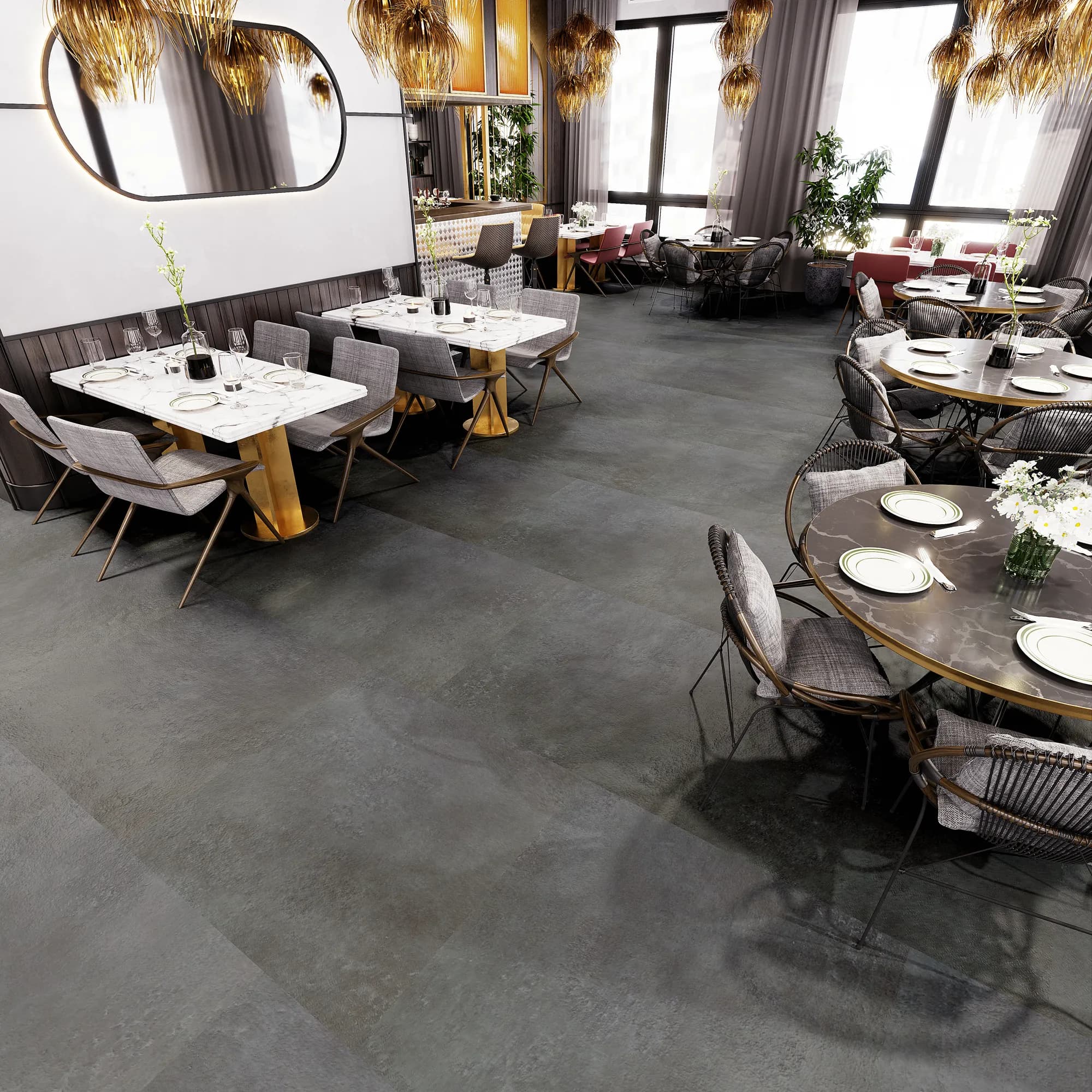 Landfall LooseLay Vinyl room scene - InstaGrip 28 Tile LooseLay Urban Surfaces looselay LVT vinyl plank flooring | 254 Floors Waco TX wholesale