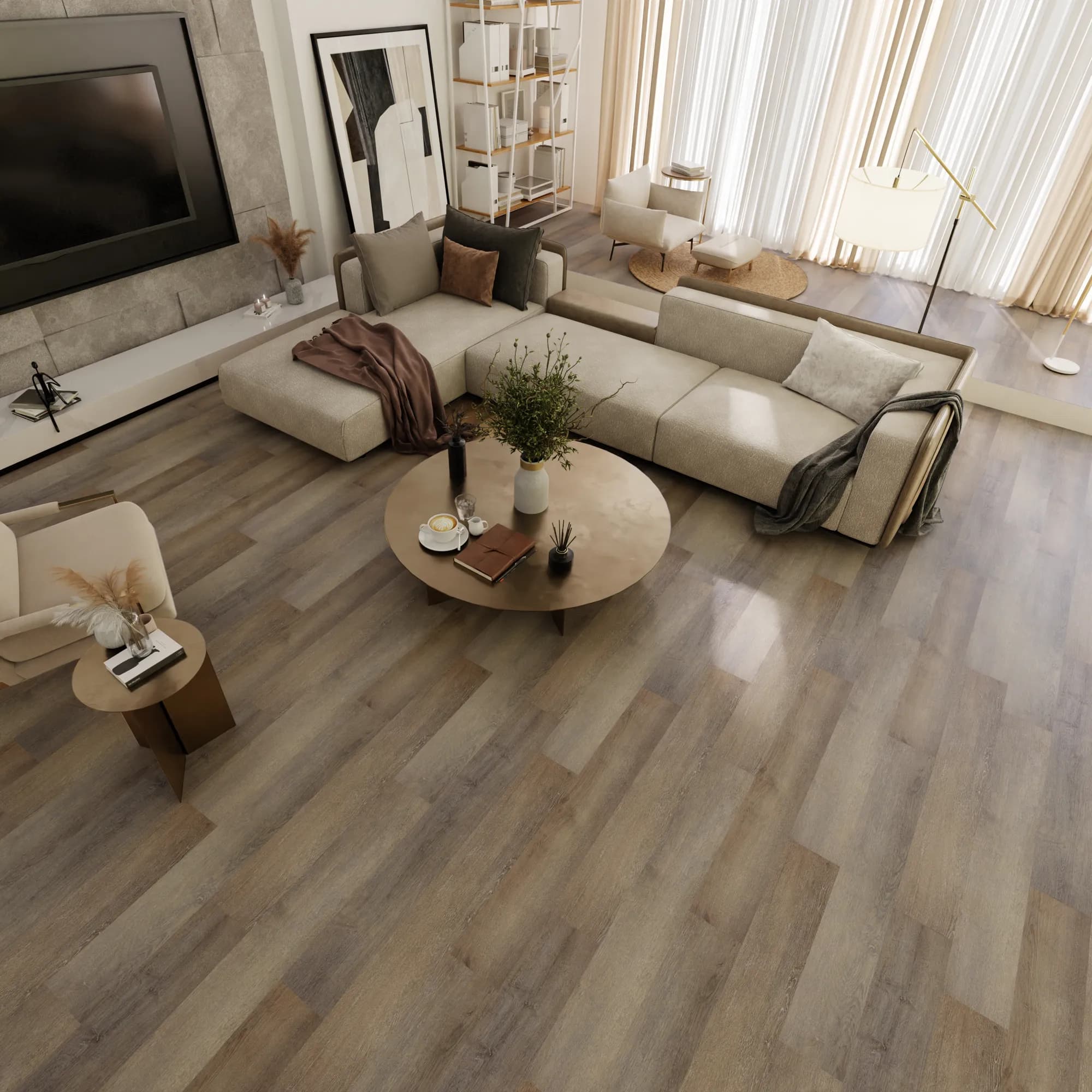 Newport Landing GlueDown Vinyl room scene - Foundations GlueDown Urban Surfaces gluedown looselay LVT vinyl plank flooring | 254 Floors Waco TX wholesale
