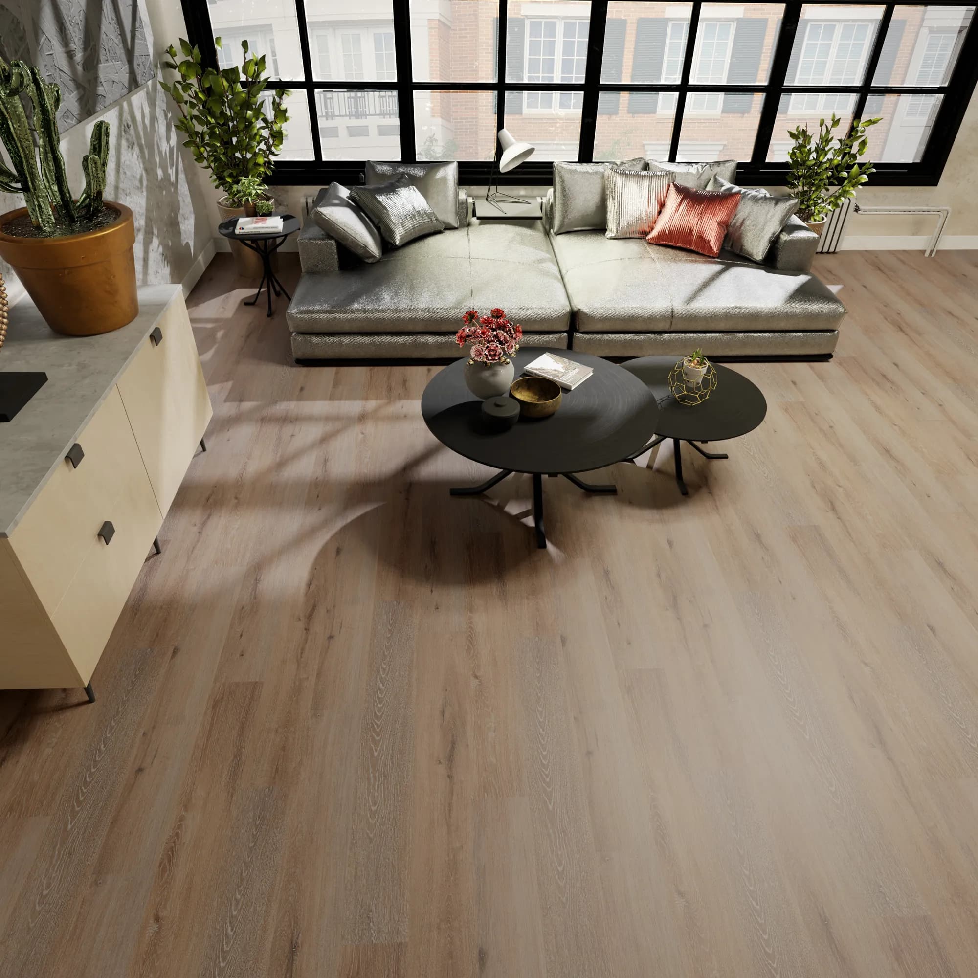 Rochester Springs GlueDown Vinyl room scene - Foundations GlueDown Viny Urban Surfaces gluedown looselay LVT vinyl plank flooring | 254 Floors Waco TX wholesale