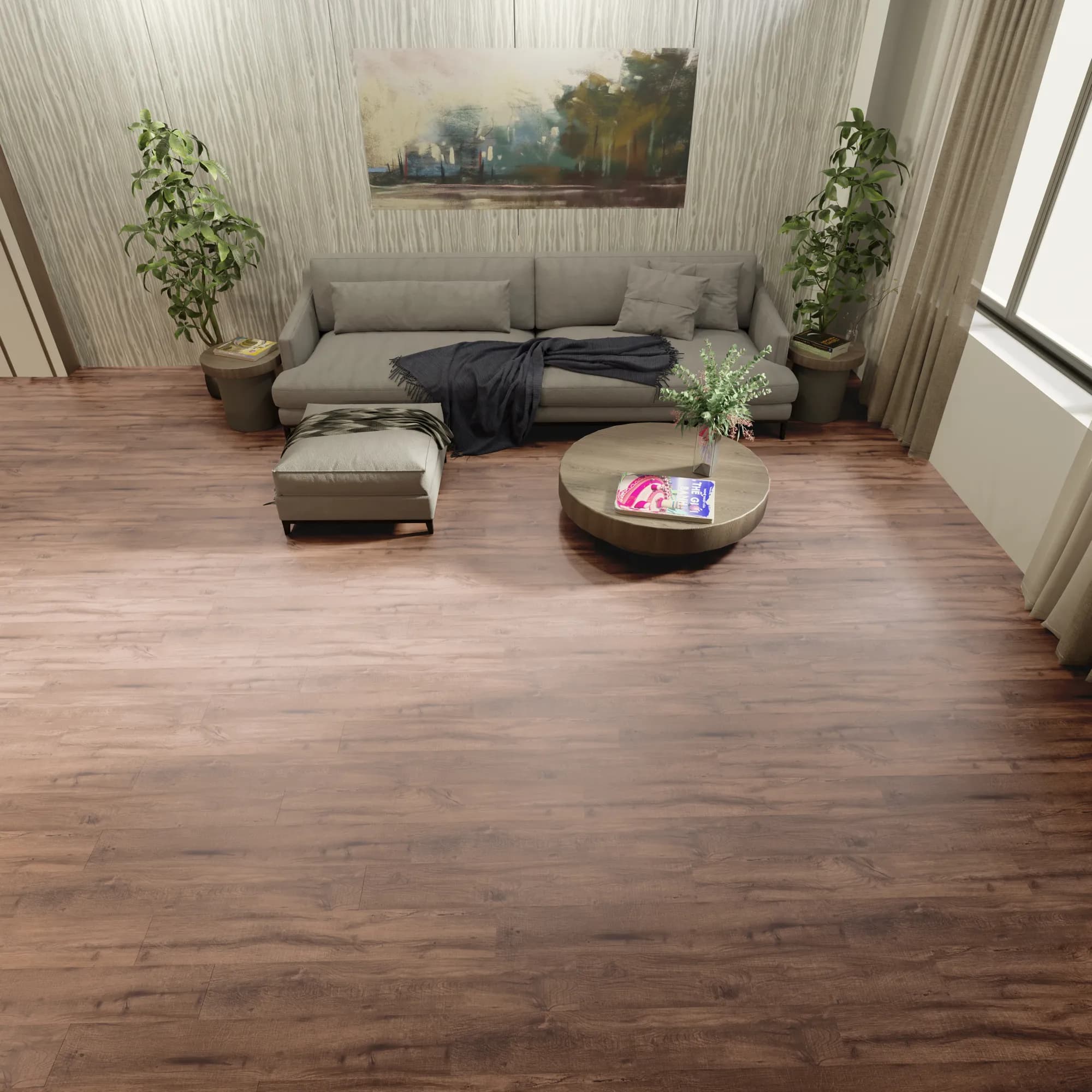 Longview Point GlueDown Vinyl room scene - Foundations GlueDown Viny Urban Surfaces gluedown looselay LVT vinyl plank flooring | 254 Floors Waco TX wholesale