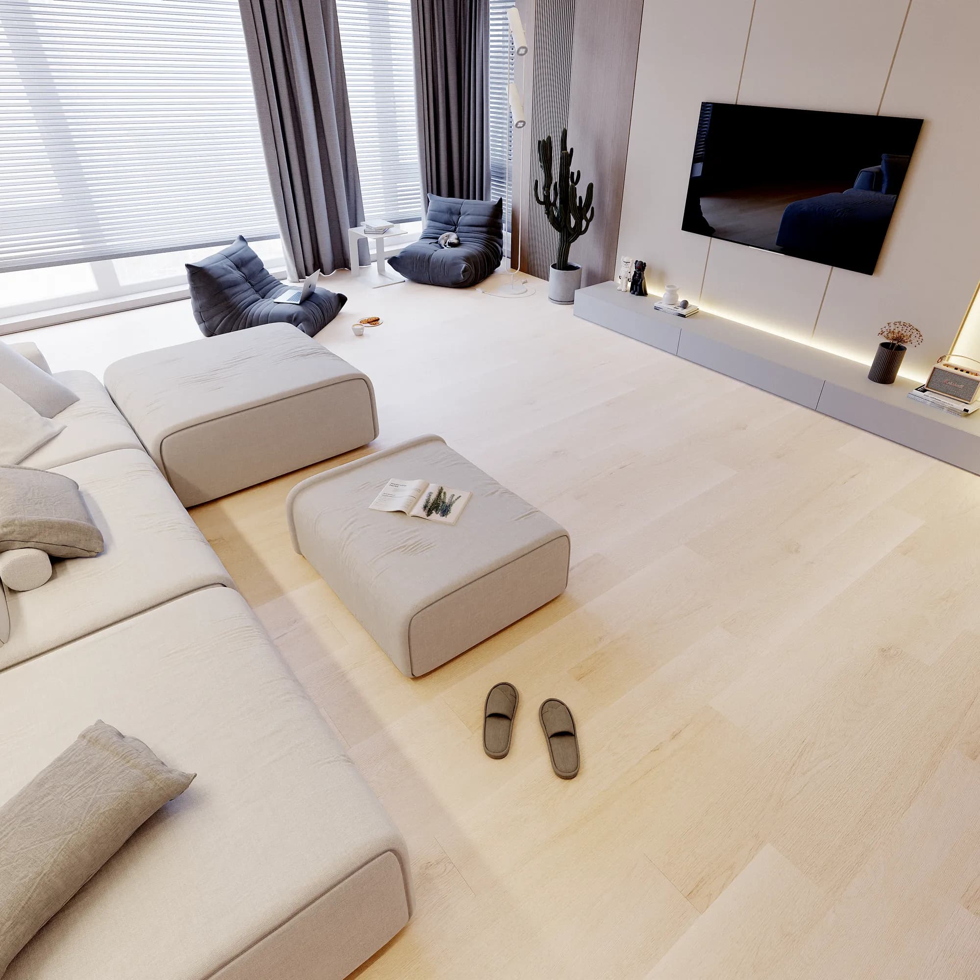 Cape Cod LooseLay Vinyl room scene - InstaGrip 20 LooseLay Urban Surfaces looselay LVT vinyl plank flooring | 254 Floors Waco TX wholesale
