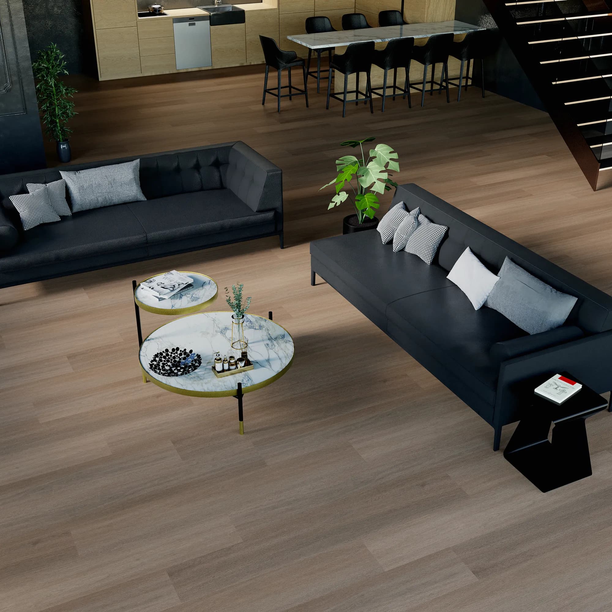 Scarborough LooseLay Vinyl room scene - InstaGrip 20 LooseLay Urban Surfaces looselay LVT vinyl plank flooring | 254 Floors Waco TX wholesale