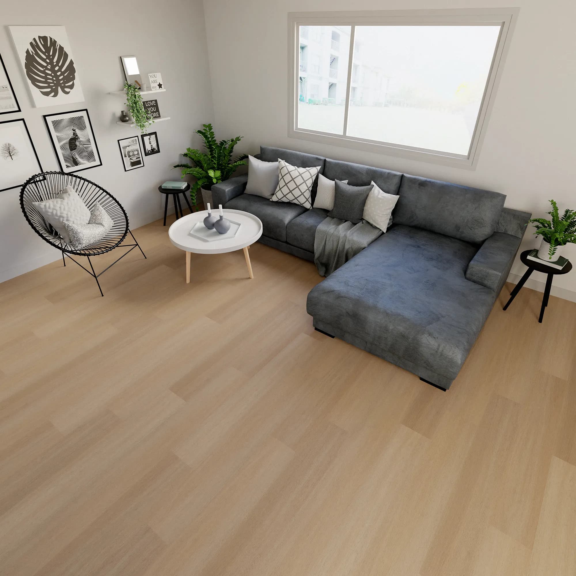 Lighthouse LooseLay Vinyl room scene - InstaGrip 20 LooseLay Urban Surfaces looselay LVT vinyl plank flooring | 254 Floors Waco TX wholesale