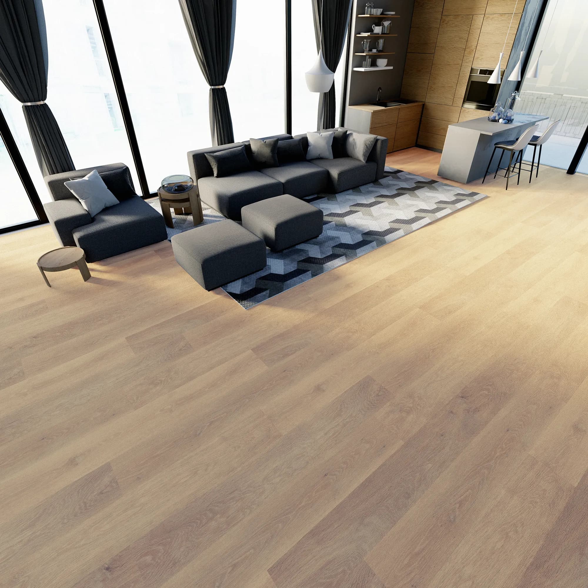 Yosemite LooseLay Vinyl room scene - InstaGrip 20 LooseLay Urban Surfaces looselay LVT vinyl plank flooring | 254 Floors Waco TX wholesale