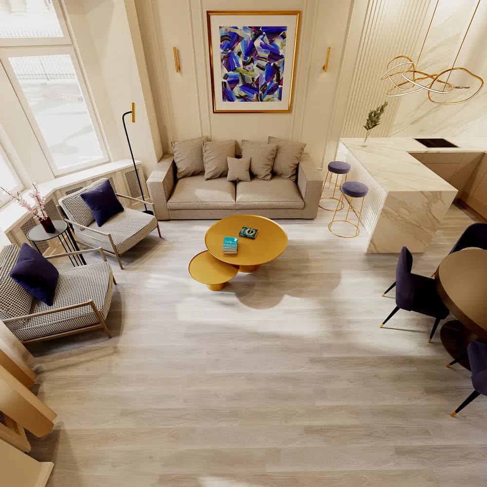 Whispering Pines GlueDown Vinyl room scene - Studio 12 GlueDown Urban Surfaces gluedown looselay LVT vinyl plank flooring | 254 Floors Waco TX wholesale