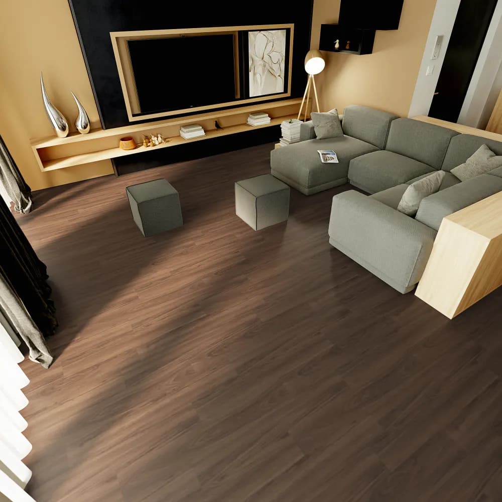 Berlin Terrace GlueDown Vinyl room scene - Studio 12 GlueDown Urban Surfaces gluedown looselay LVT vinyl plank flooring | 254 Floors Waco TX wholesale