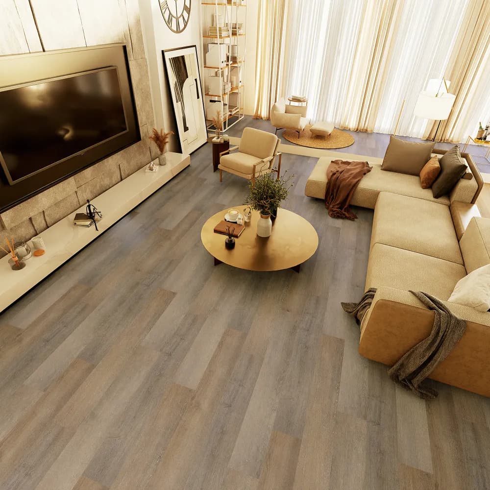 Arrowhead Floating Vinyl room scene - Studio 12 Floating Urban Surfaces looselay floating LVT vinyl plank flooring | 254 Floors Waco TX wholesale