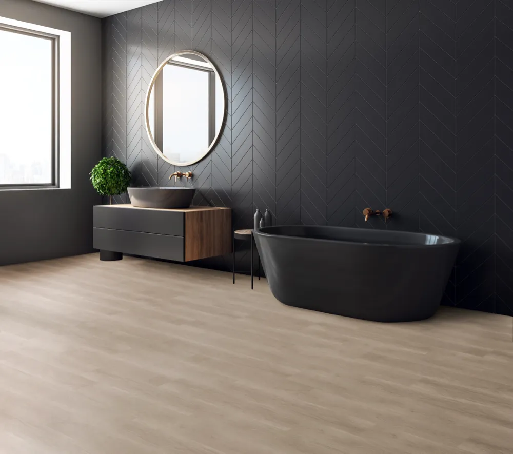 Whispering Pines Floating Vinyl room scene - Studio 12 Floating Urban Surfaces looselay floating LVT vinyl plank flooring | 254 Floors Waco TX wholesale