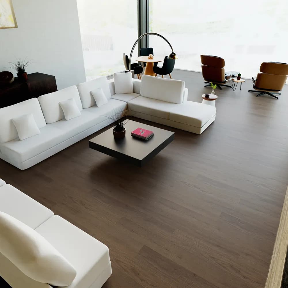 Hidden Acres Floating Vinyl room scene - Studio 12 Floating Urban Surfaces looselay floating LVT vinyl plank flooring | 254 Floors Waco TX wholesale