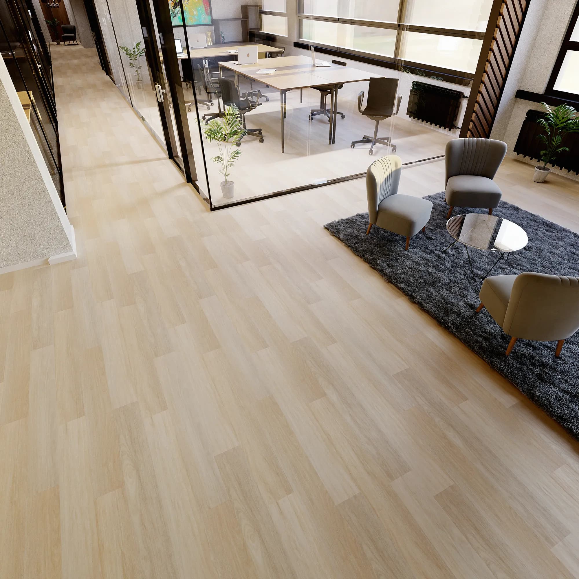 Canal Street GlueDown Vinyl room scene - SoHo Square GlueDown Urban Surfaces gluedown looselay LVT vinyl plank flooring | 254 Floors Waco TX wholesale