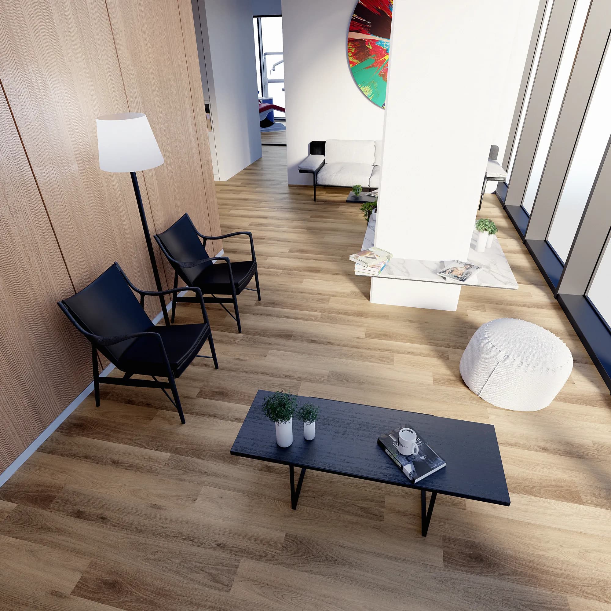 Waverly Place GlueDown Vinyl room scene - SoHo Square GlueDown Urban Surfaces gluedown looselay LVT vinyl plank flooring | 254 Floors Waco TX wholesale