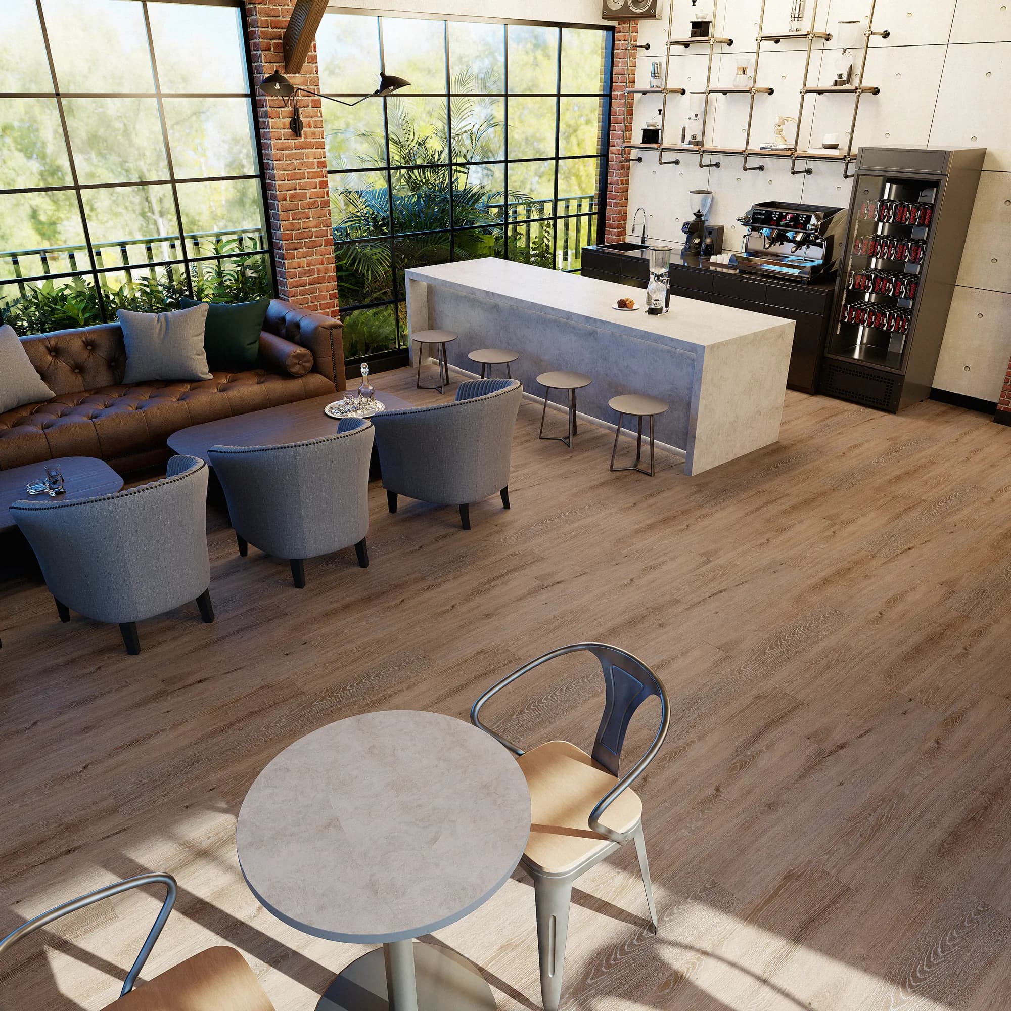 Sedona Bridge GlueDown Vinyl room scene - SoHo Square GlueDown Urban Surfaces gluedown looselay LVT vinyl plank flooring | 254 Floors Waco TX wholesale