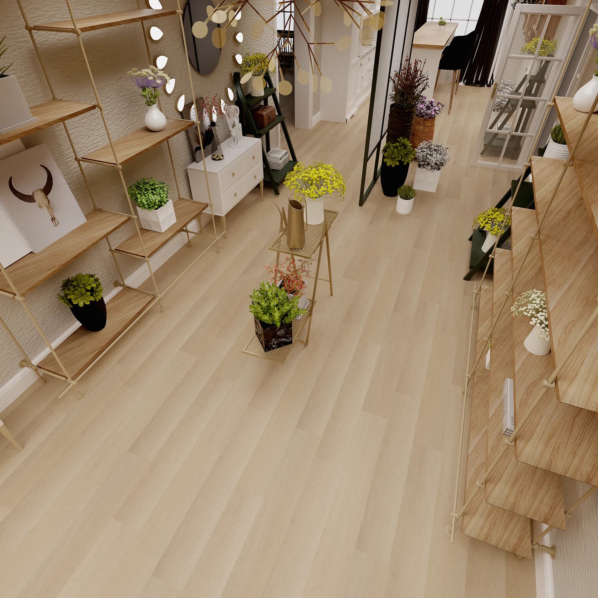 Charlton Plaza GlueDown Vinyl room scene - SoHo Square GlueDown Urban Surfaces gluedown looselay LVT vinyl plank flooring | 254 Floors Waco TX wholesale