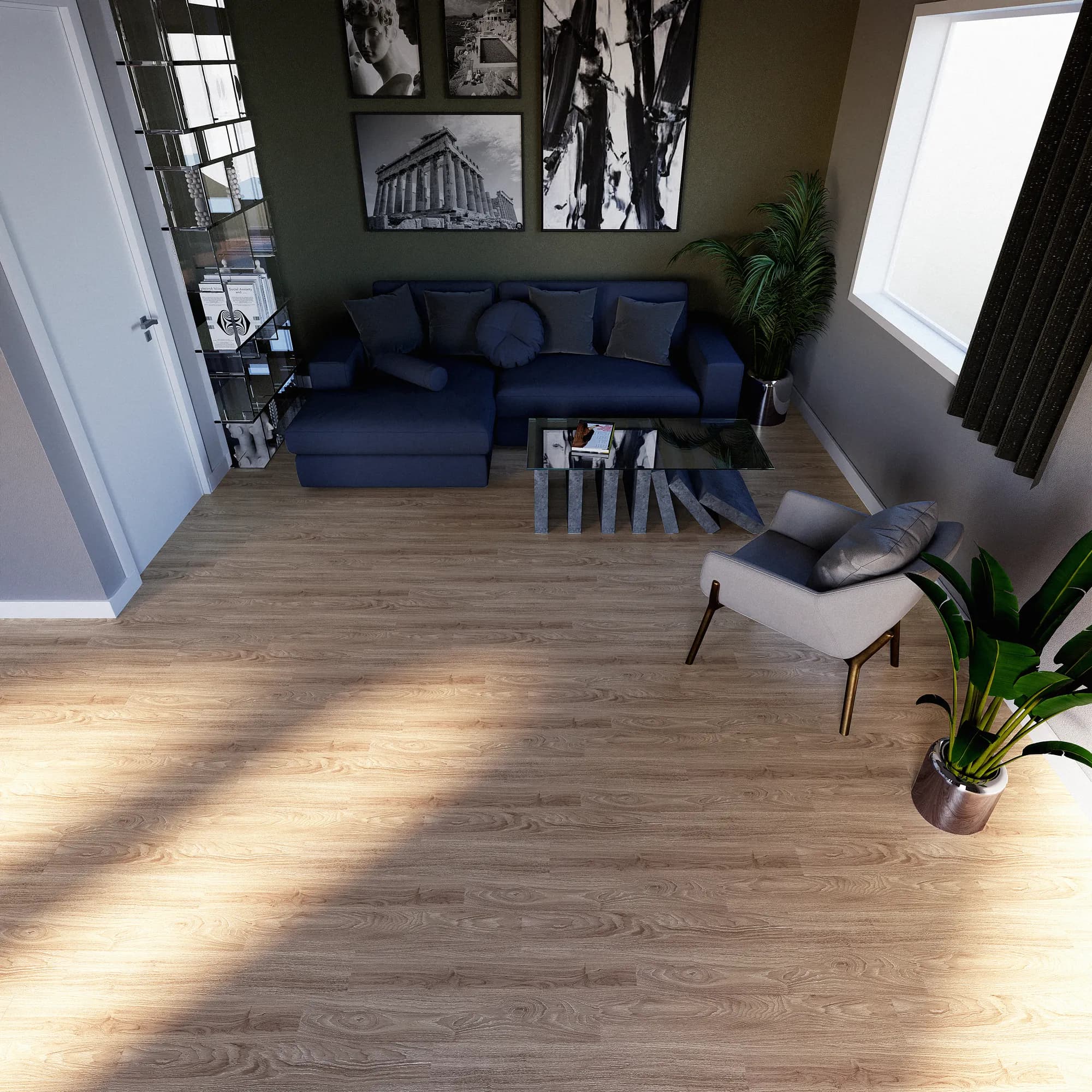 Aspen GlueDown Vinyl room scene - Main Street GlueDown Urban Surfaces gluedown looselay LVT vinyl plank flooring | 254 Floors Waco TX wholesale