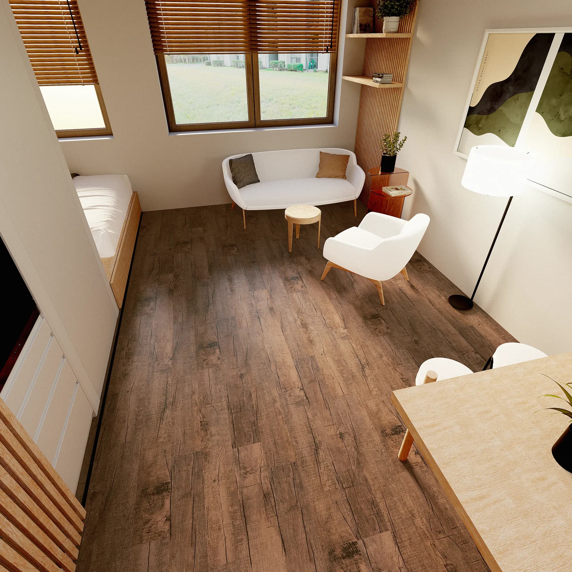 Barn Owl GlueDown Vinyl room scene - Main Street GlueDown Urban Surfaces gluedown looselay LVT vinyl plank flooring | 254 Floors Waco TX wholesale