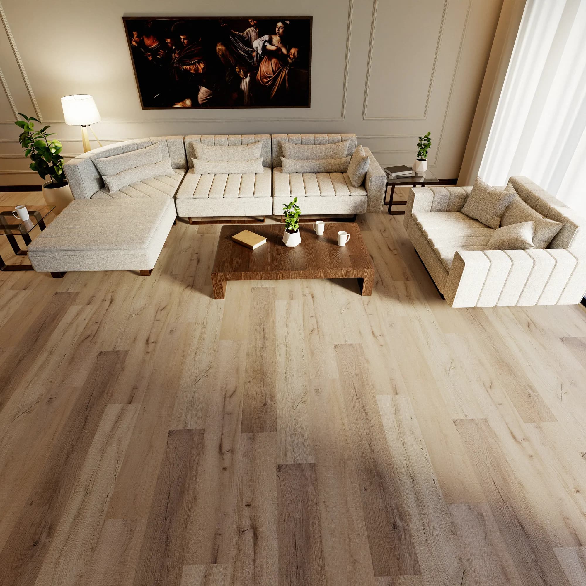 Boardwalk Floating Vinyl room scene - Sound-Tec Floating Urban Surfaces looselay floating LVT vinyl plank flooring | 254 Floors Waco TX wholesale