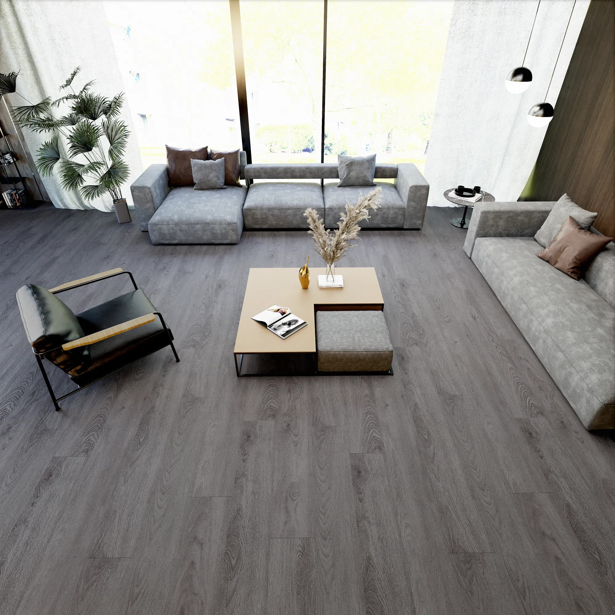 Twilight Floating Vinyl room scene - Sound-Tec Floating Urban Surfaces looselay floating LVT vinyl plank flooring | 254 Floors Waco TX wholesale