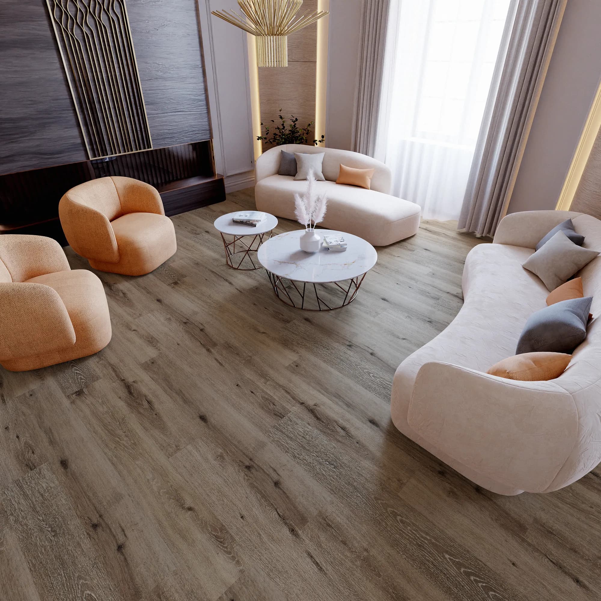 Sedona Bridge Floating Vinyl room scene - Sound-Tec Floating Urban Surfaces looselay floating LVT vinyl plank flooring | 254 Floors Waco TX wholesale