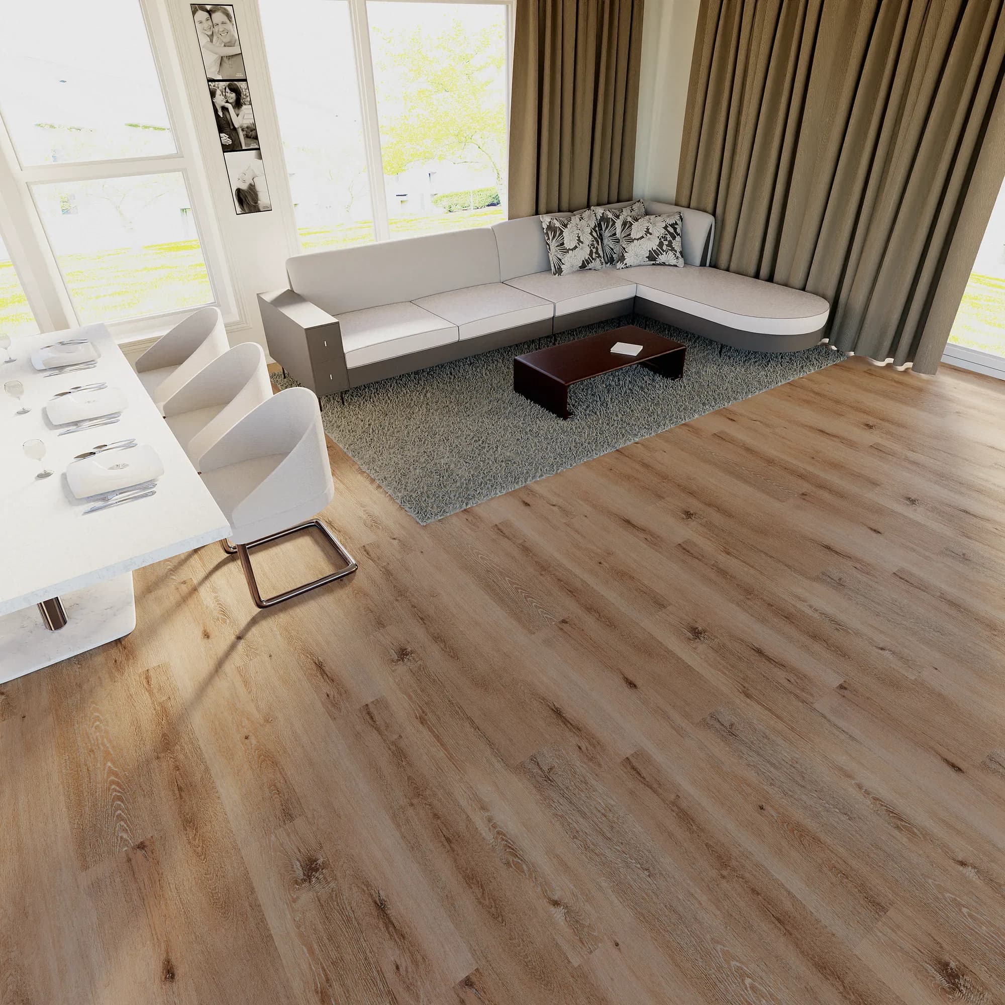 Dakota Way Floating Vinyl room scene - Sound-Tec Floating Urban Surfaces looselay floating LVT vinyl plank flooring | 254 Floors Waco TX wholesale