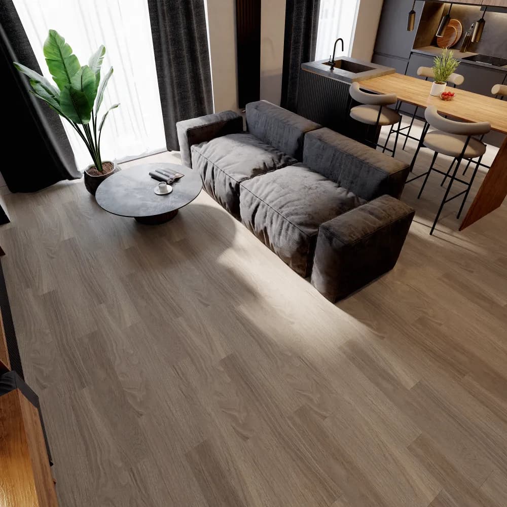 Cambridge Floating Vinyl room scene - Sound-Tec Floating Urban Surfaces looselay floating LVT vinyl plank flooring | 254 Floors Waco TX wholesale