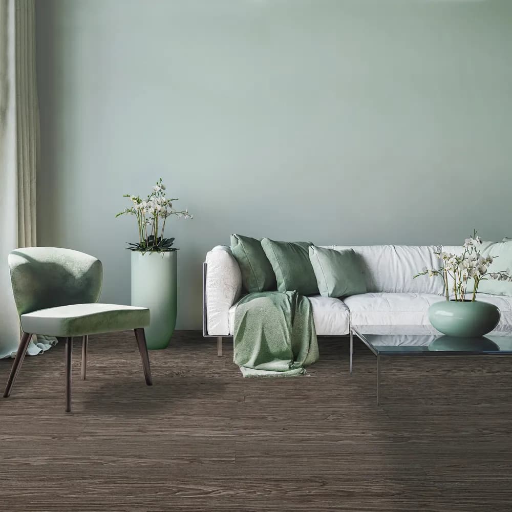 Midland Grey Floating Vinyl room scene - Sound-Tec Floating Urban Surfaces looselay floating LVT vinyl plank flooring | 254 Floors Waco TX wholesale