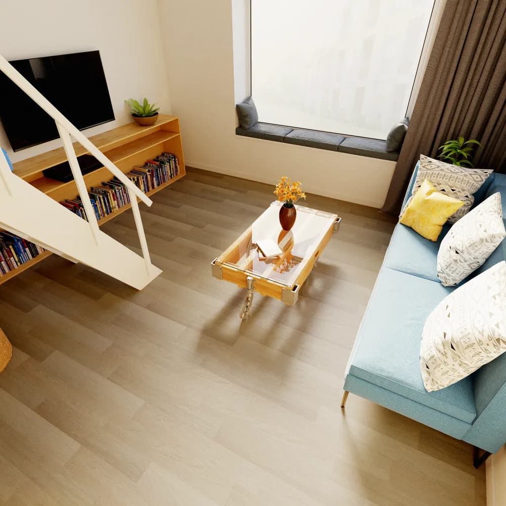 Charlton Plaza Floating Vinyl room scene - Sound-Tec Floating Urban Surfaces looselay floating LVT vinyl plank flooring | 254 Floors Waco TX wholesale