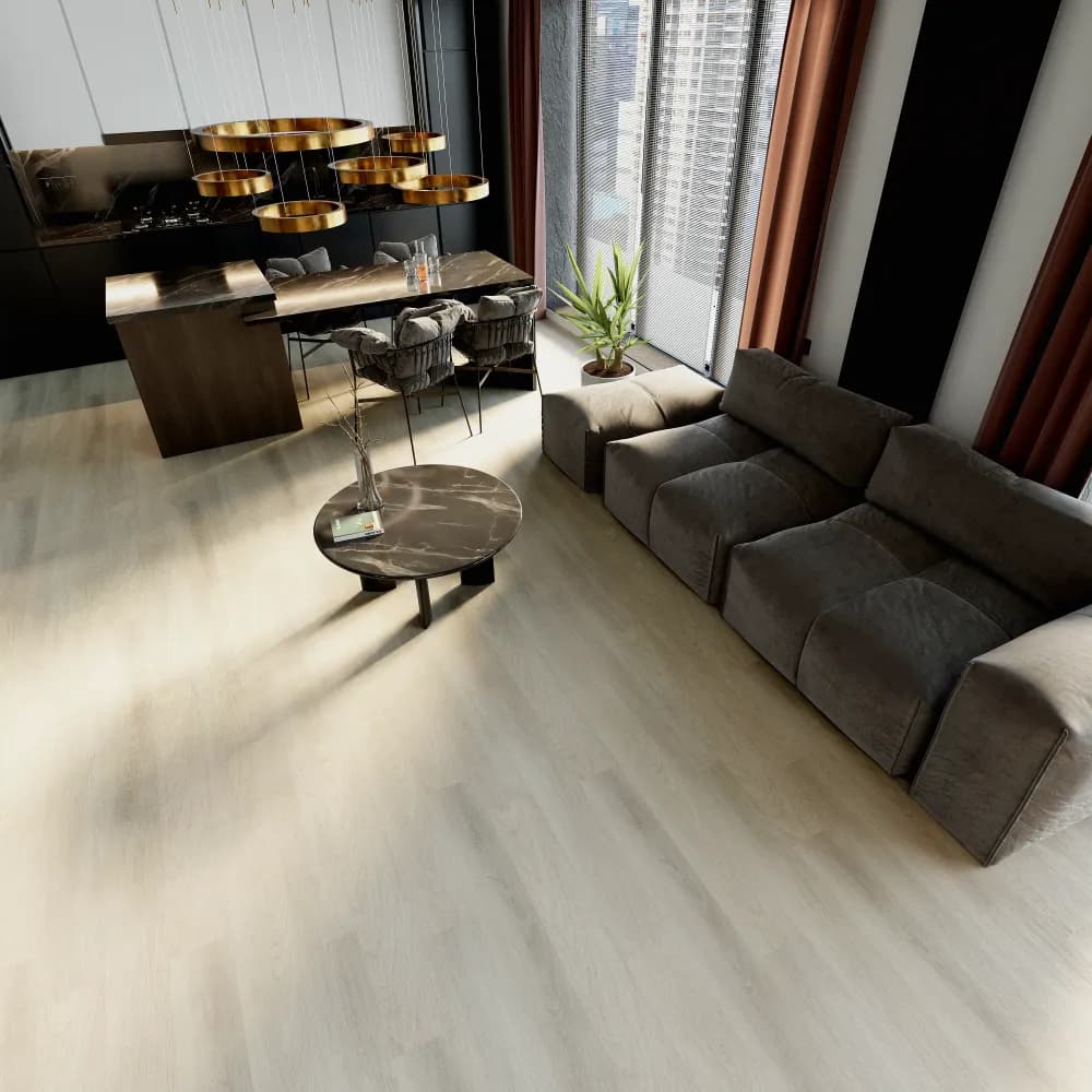 Sixth Avenue Floating Vinyl room scene - Sound-Tec Floating Urban Surfaces looselay floating LVT vinyl plank flooring | 254 Floors Waco TX wholesale