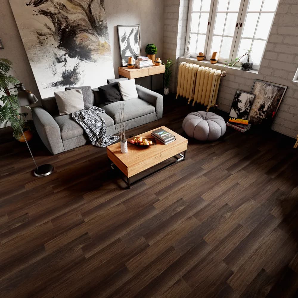 Fairbanks Floating Vinyl room scene - Sound-Tec Floating Urban Surfaces looselay floating LVT vinyl plank flooring | 254 Floors Waco TX wholesale