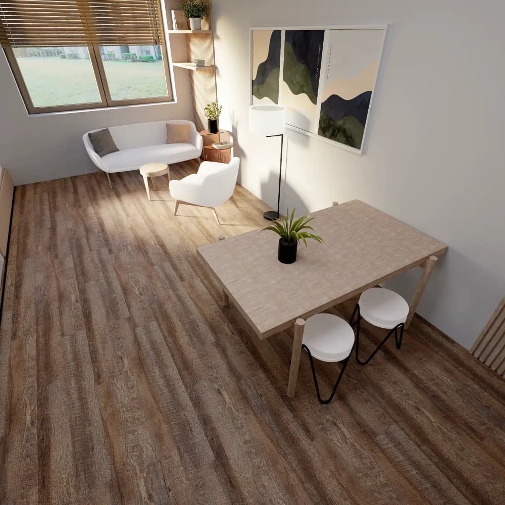 Alamo Floating Vinyl room scene - Sound-Tec Floating Urban Surfaces looselay floating LVT vinyl plank flooring | 254 Floors Waco TX wholesale