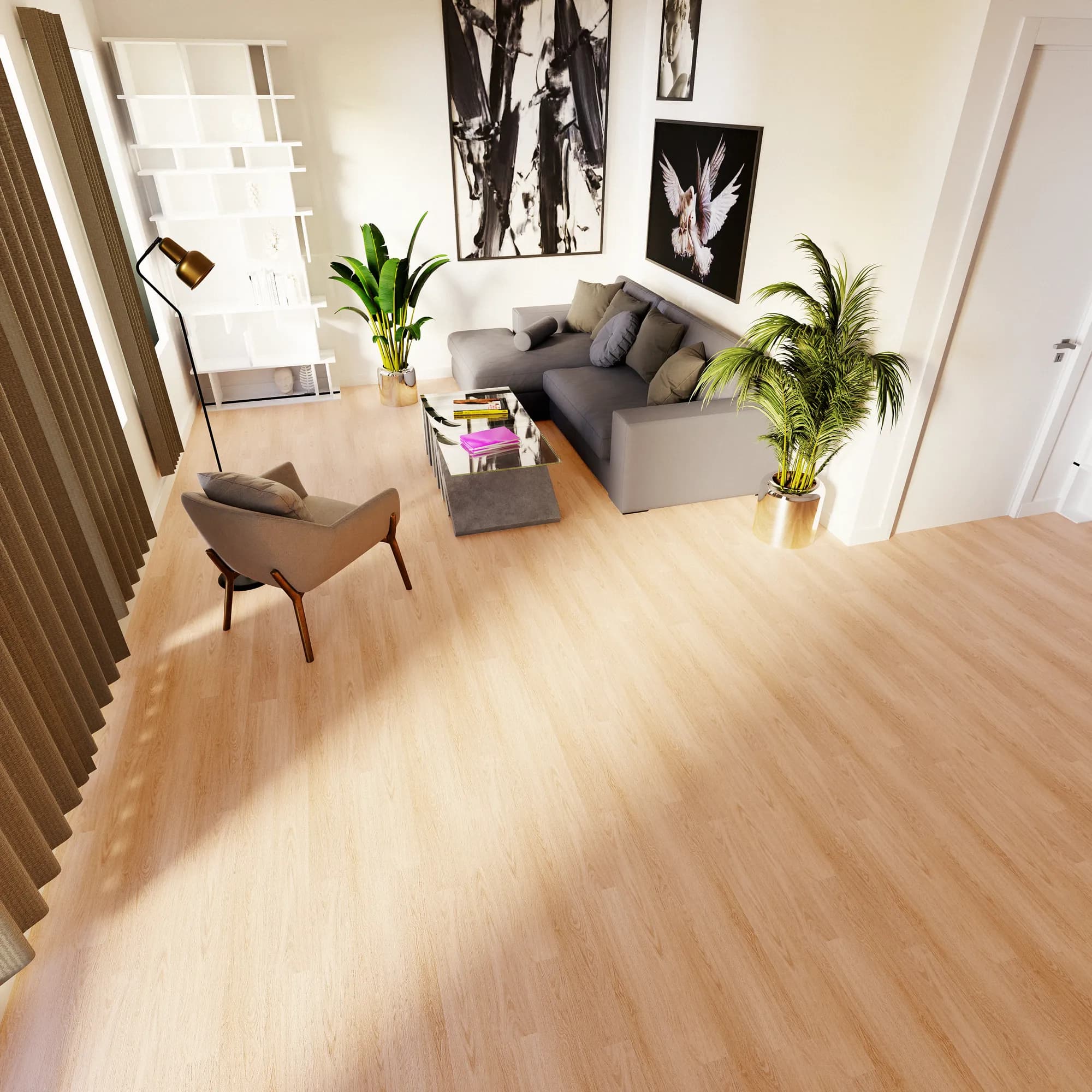 Navajo Floating Vinyl room scene - Sound-Tec Floating Urban Surfaces looselay floating LVT vinyl plank flooring | 254 Floors Waco TX wholesale