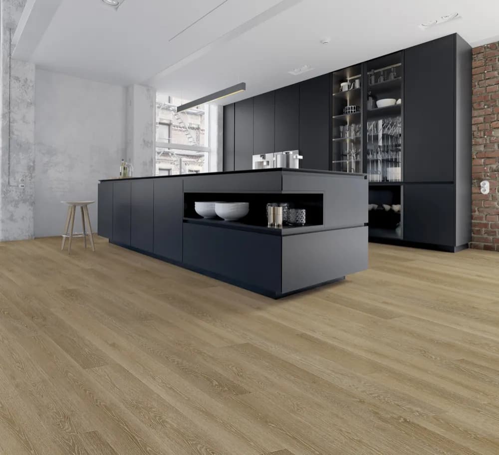 Yosemite Floating Vinyl room scene - Sound-Tec Floating Urban Surfaces looselay floating LVT vinyl plank flooring | 254 Floors Waco TX wholesale
