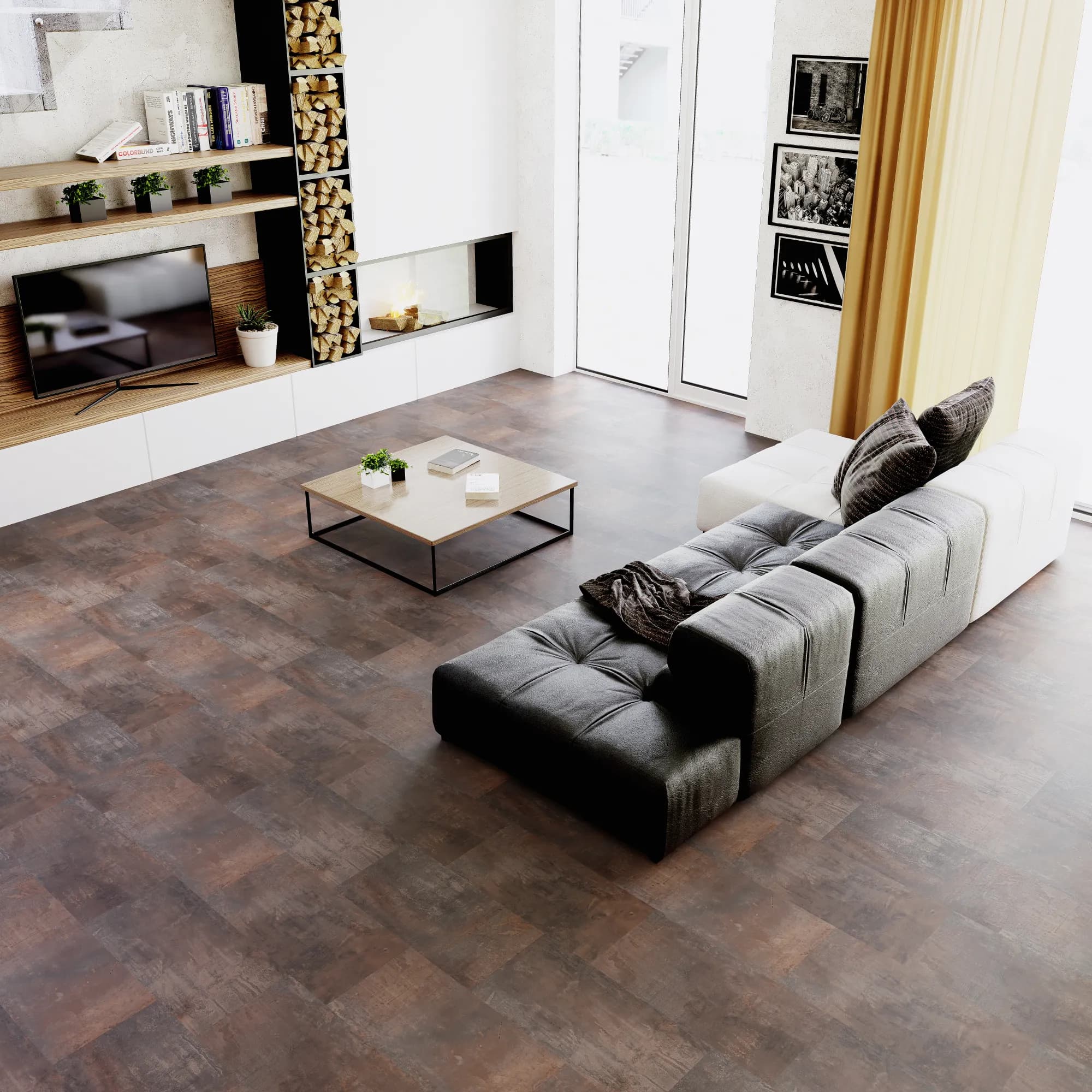 Meteor Floating Vinyl room scene - Sound-Tec Tile Floating Urban Surfaces looselay floating LVT vinyl plank flooring | 254 Floors Waco TX wholesale