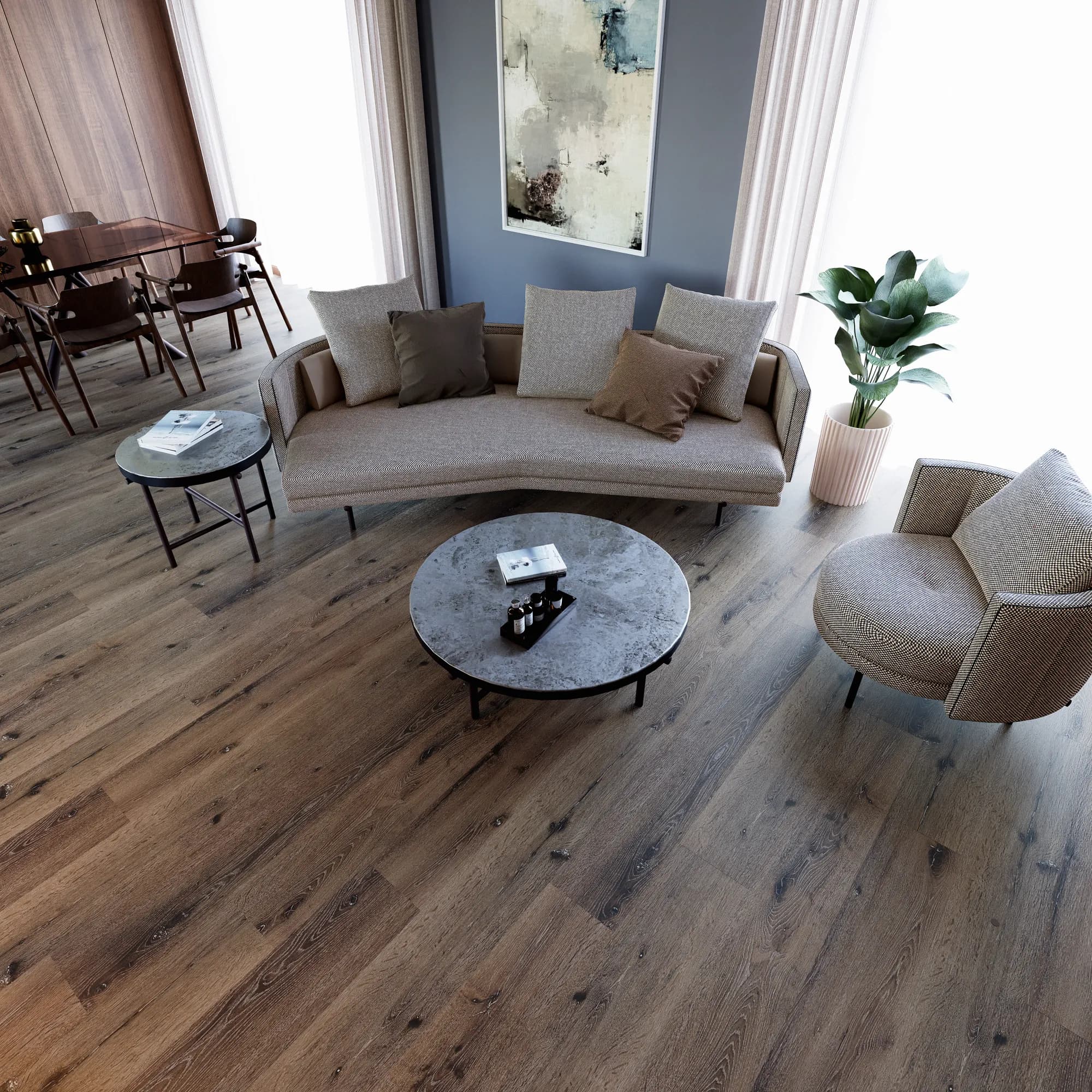 Acadia Floating Vinyl room scene - Sound-Tec Plus Floating Urban Surfaces looselay floating LVT vinyl plank flooring | 254 Floors Waco TX wholesale