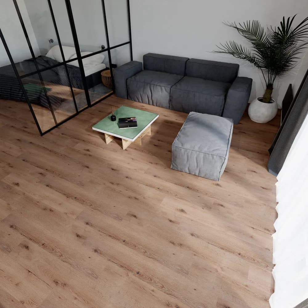 Mount Rainier Floating Vinyl room scene - Sound-Tec Plus Floating Urban Surfaces looselay floating LVT vinyl plank flooring | 254 Floors Waco TX wholesale