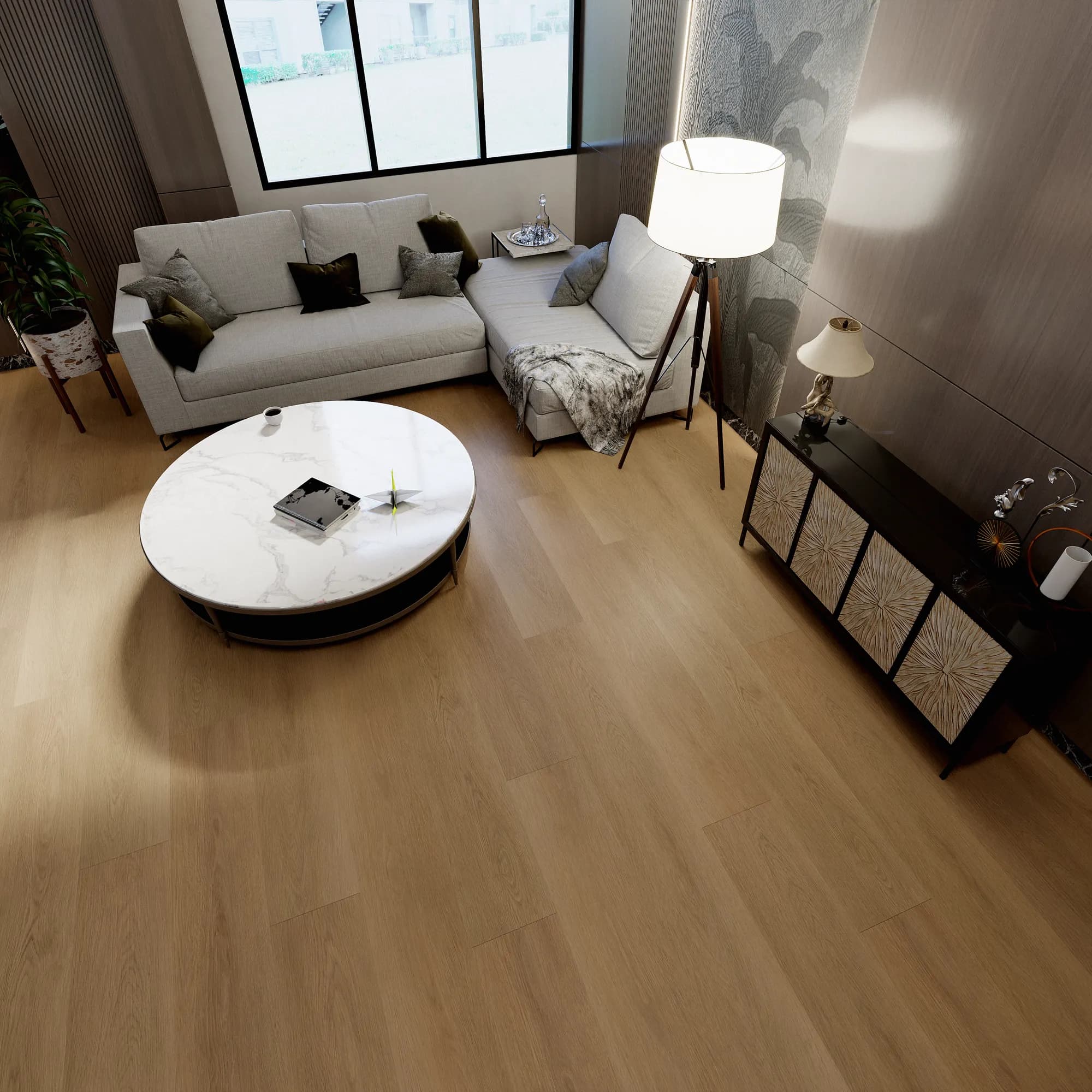 Joshua Tree Floating Vinyl room scene - Sound-Tec Plus Floating Urban Surfaces looselay floating LVT vinyl plank flooring | 254 Floors Waco TX wholesale