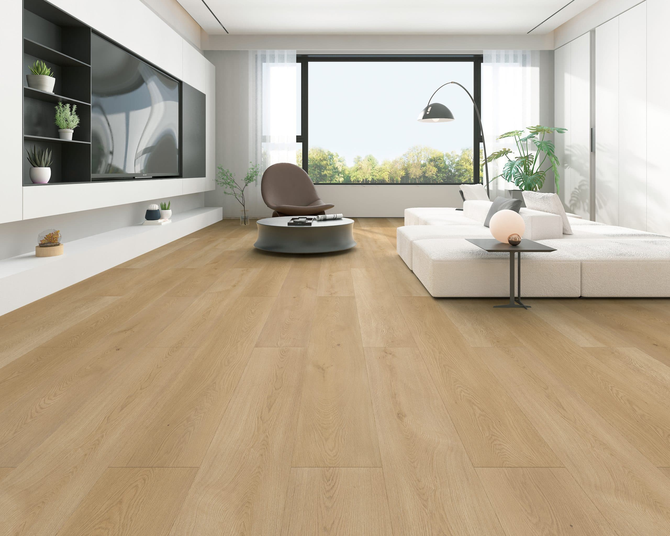 Prestige Oak Premium Rigid Core Flooring room scene - HomeLike looselay floating rigid core SPC LVT vinyl plank flooring | 254 Floors Waco TX wholesale