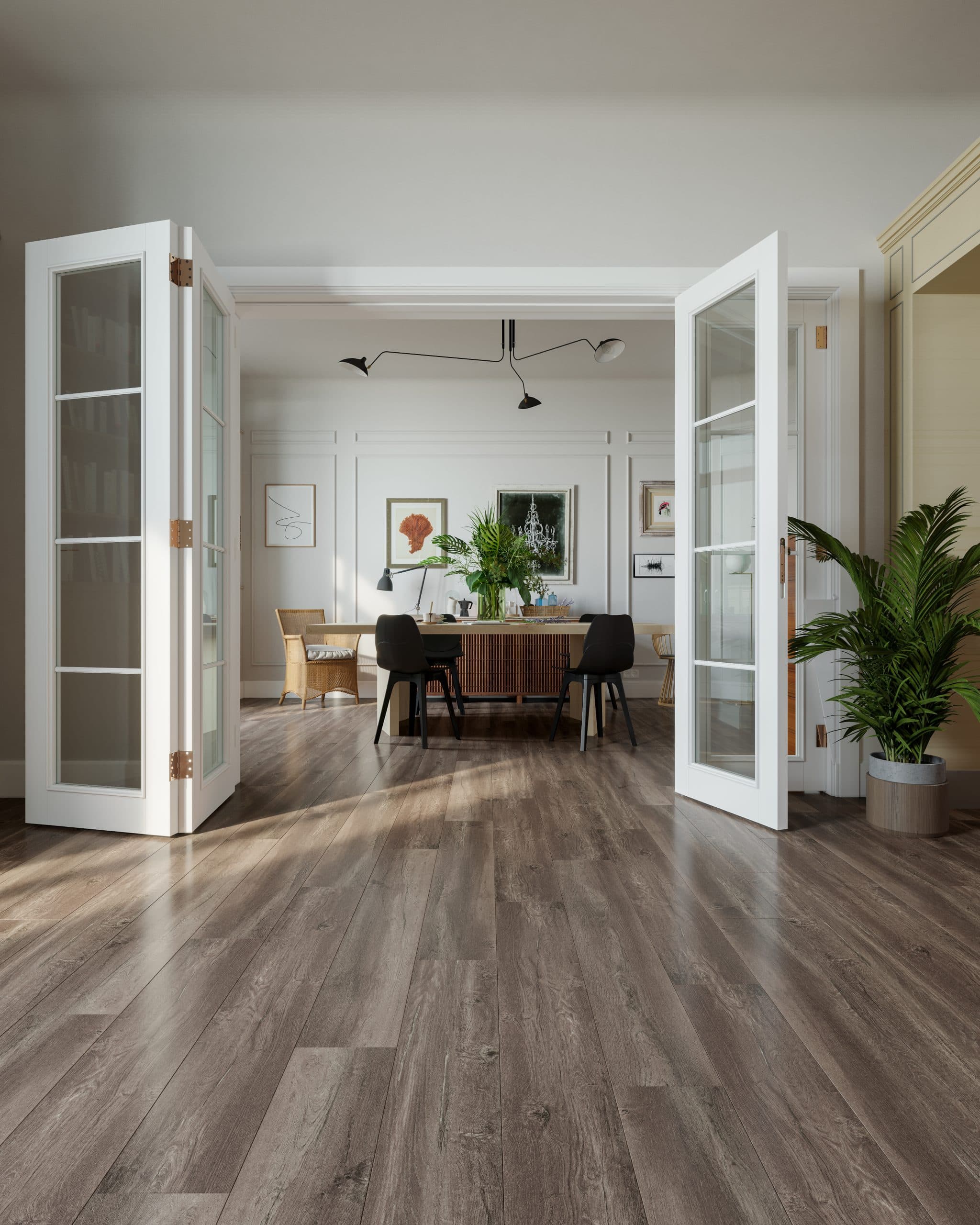 Naroy Lodge Premium Water-Resistant Laminate Flooring room scene - HomeLike looselay floating laminate rigid core SPC LVT vinyl plank flooring | 254 Floors Waco TX wholesale