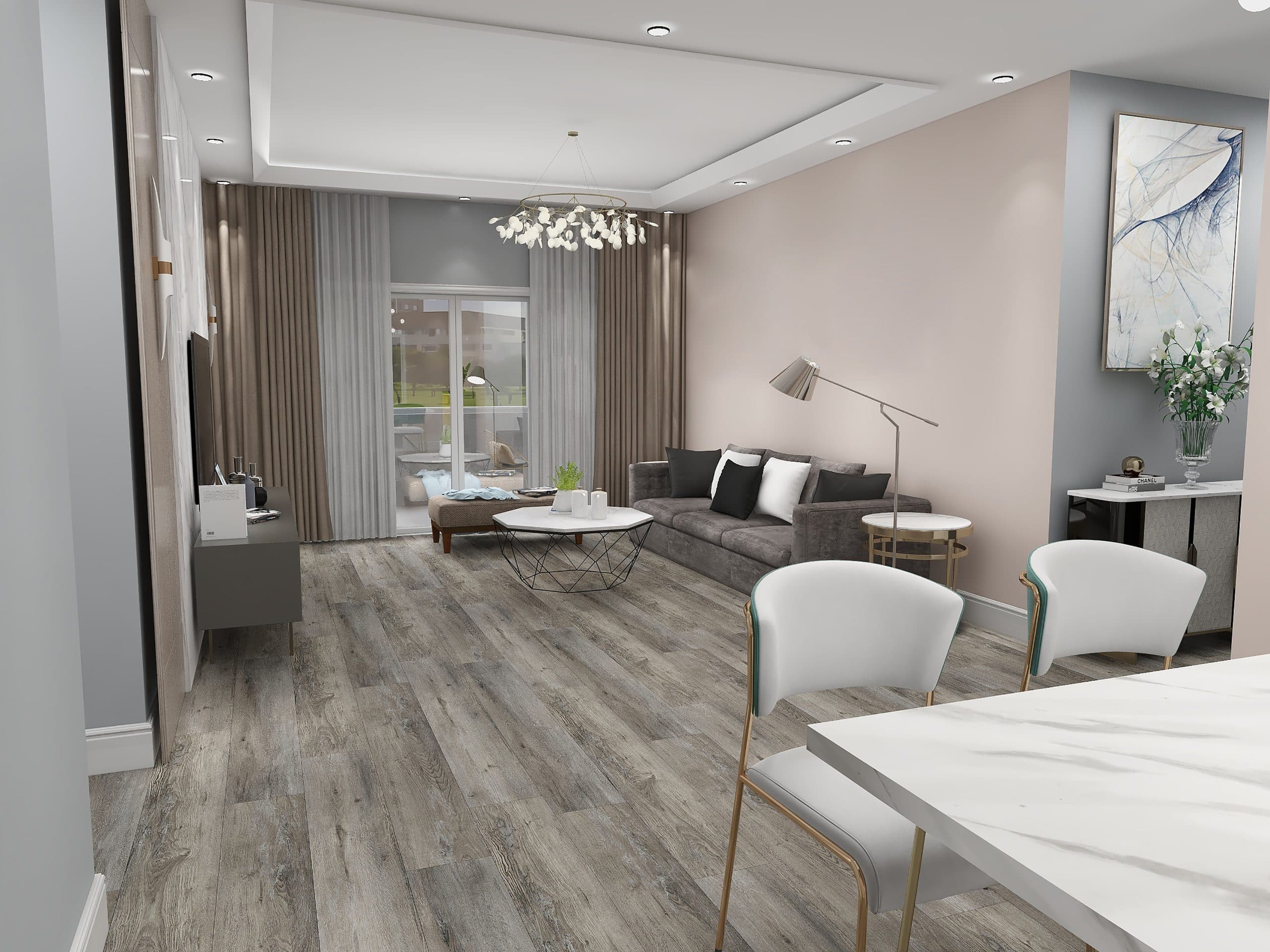 North Haven Rigid Core Pro Wood Grain Flooring room scene - HomeLike looselay floating rigid core SPC LVT vinyl plank flooring | 254 Floors Waco TX wholesale