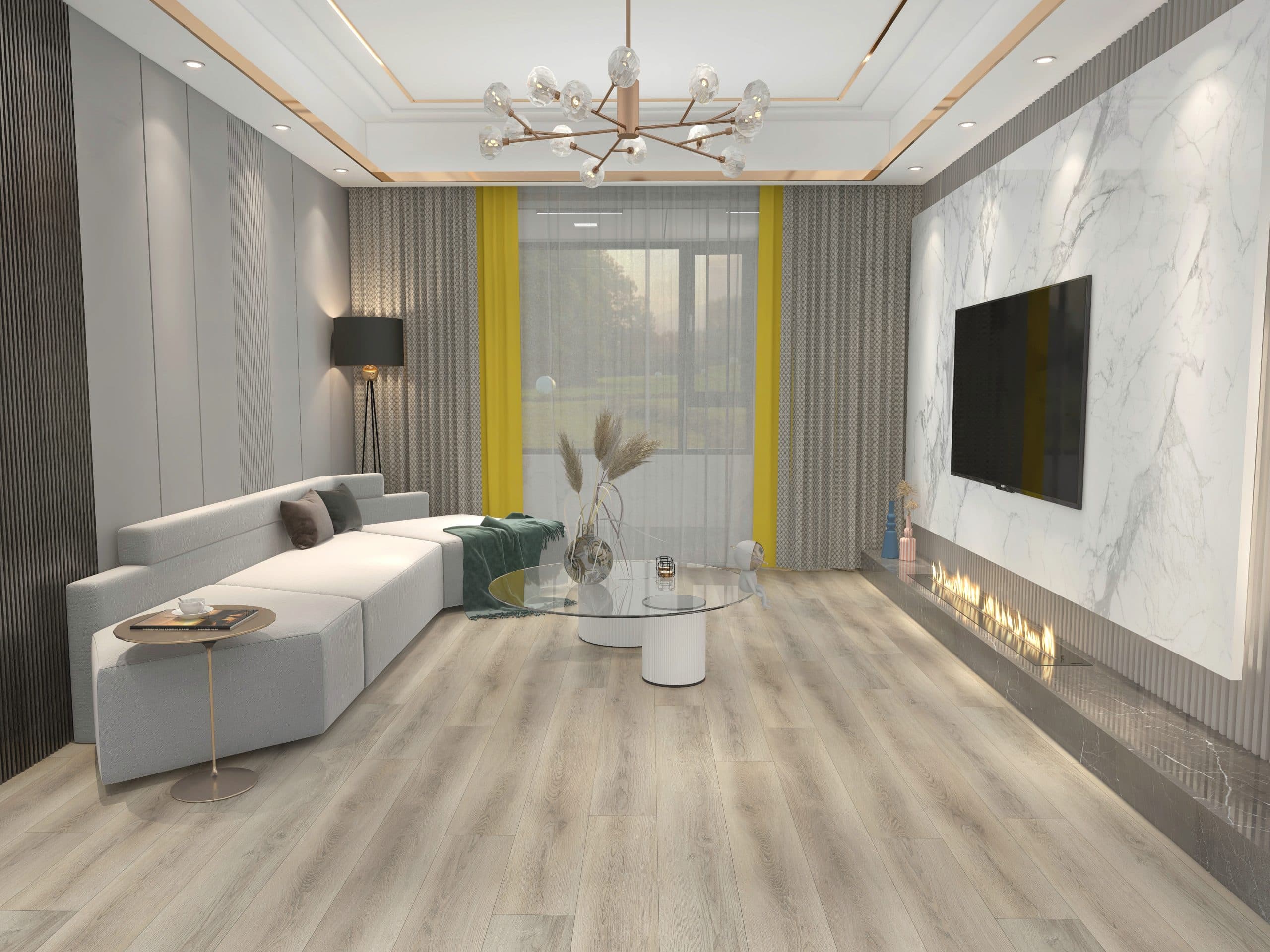 Dream Lake Rigid Core Pro Wood Grain Flooring room scene - HomeLike looselay floating rigid core SPC LVT vinyl plank flooring | 254 Floors Waco TX wholesale