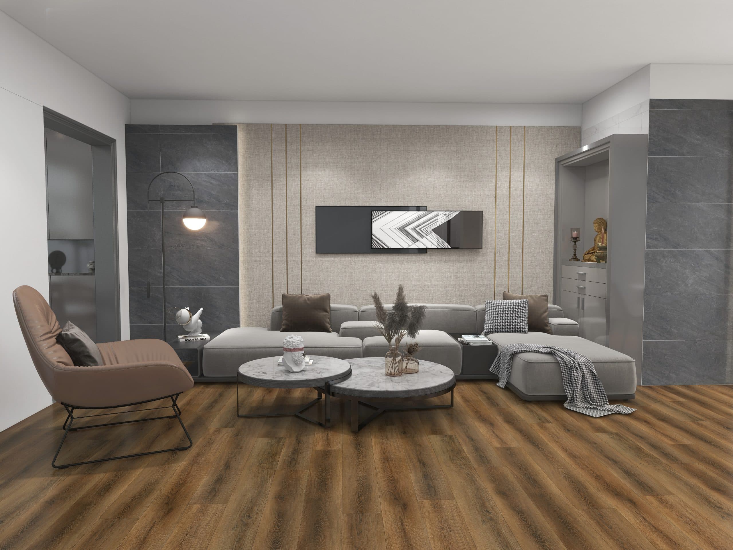 Maroon Lake Rigid Core Pro Wood Grain Flooring room scene - HomeLike looselay floating rigid core SPC LVT vinyl plank flooring | 254 Floors Waco TX wholesale