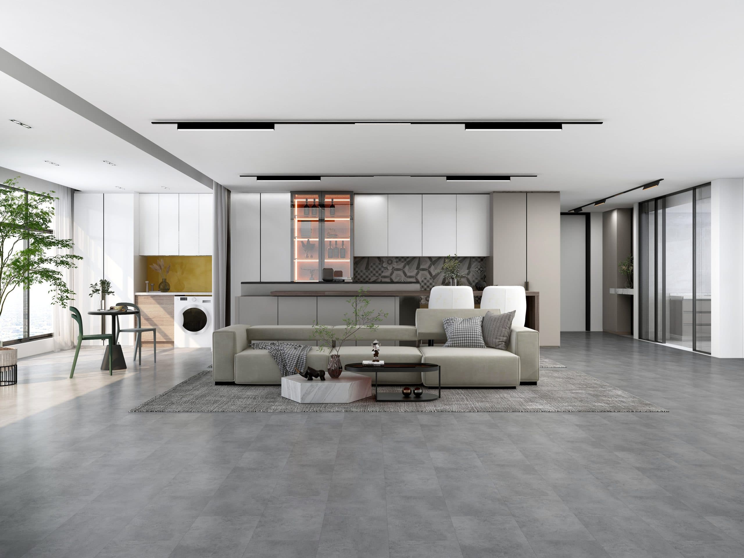 Gray Mountain Rigid Core Pro Stone Grain Flooring room scene - HomeLike looselay floating rigid core SPC LVT vinyl plank flooring | 254 Floors Waco TX wholesale