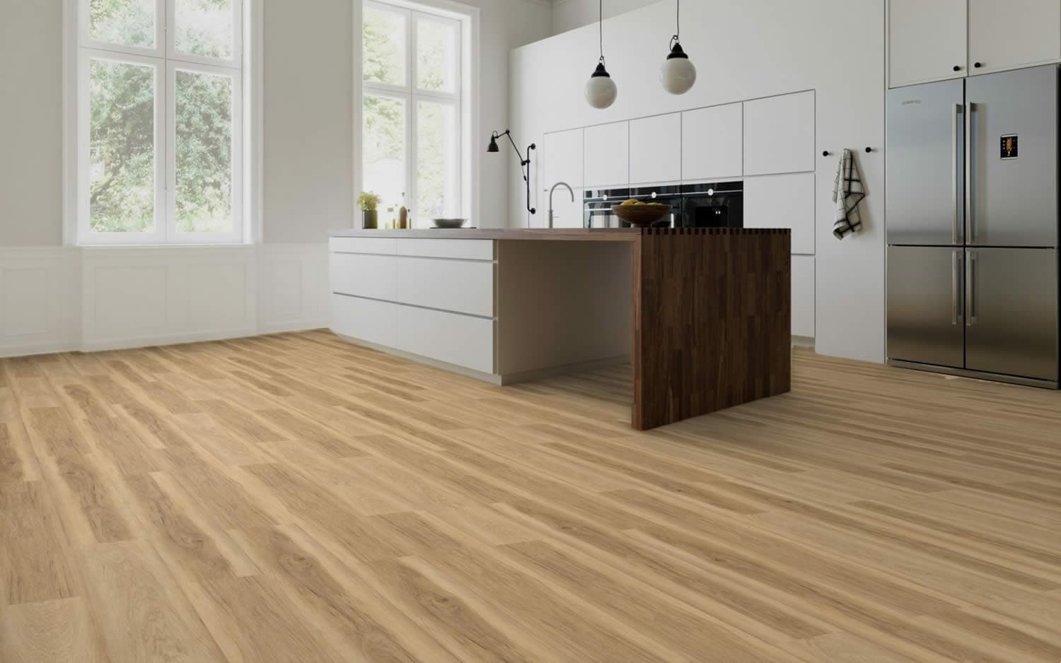 Carolina Hickory Rigid Core Luxury Vinyl Flooring (AA collection) room scene - HomeLike 6.5mm 22mil wide plank | 254 Floors Waco TX wholesale