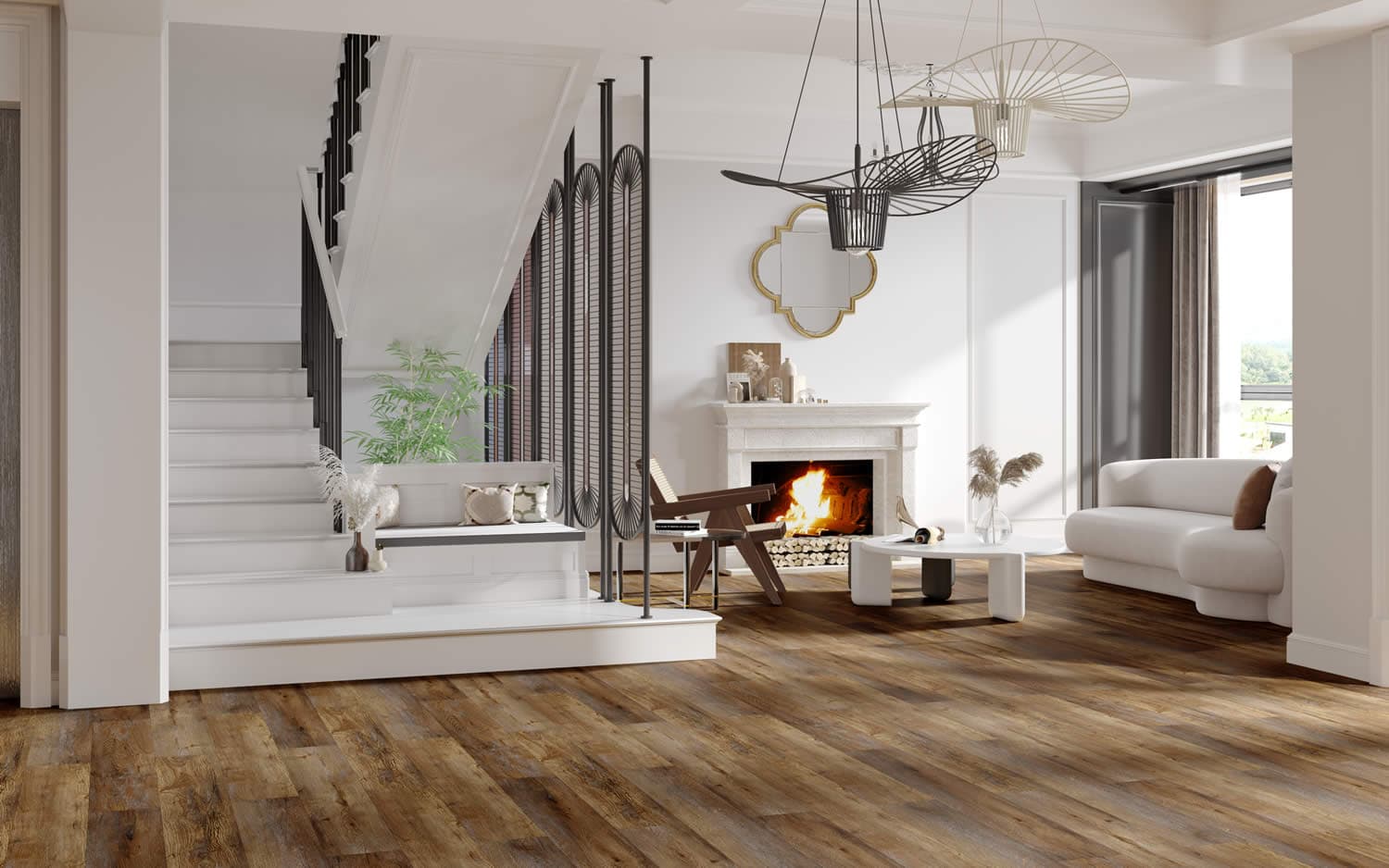 Brookfield Rigid Core Luxury Vinyl Flooring (AA collection) room scene - HomeLike 6.5mm 22mil wide plank | 254 Floors Waco TX wholesale