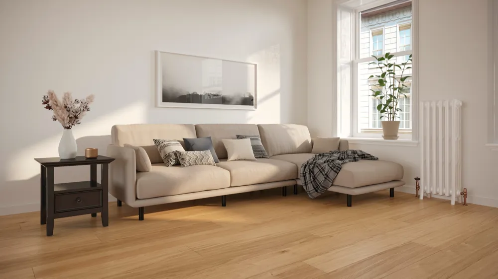 Bjelin Vista Natural Oak Hardened Engineered Wood Flooring installed room view